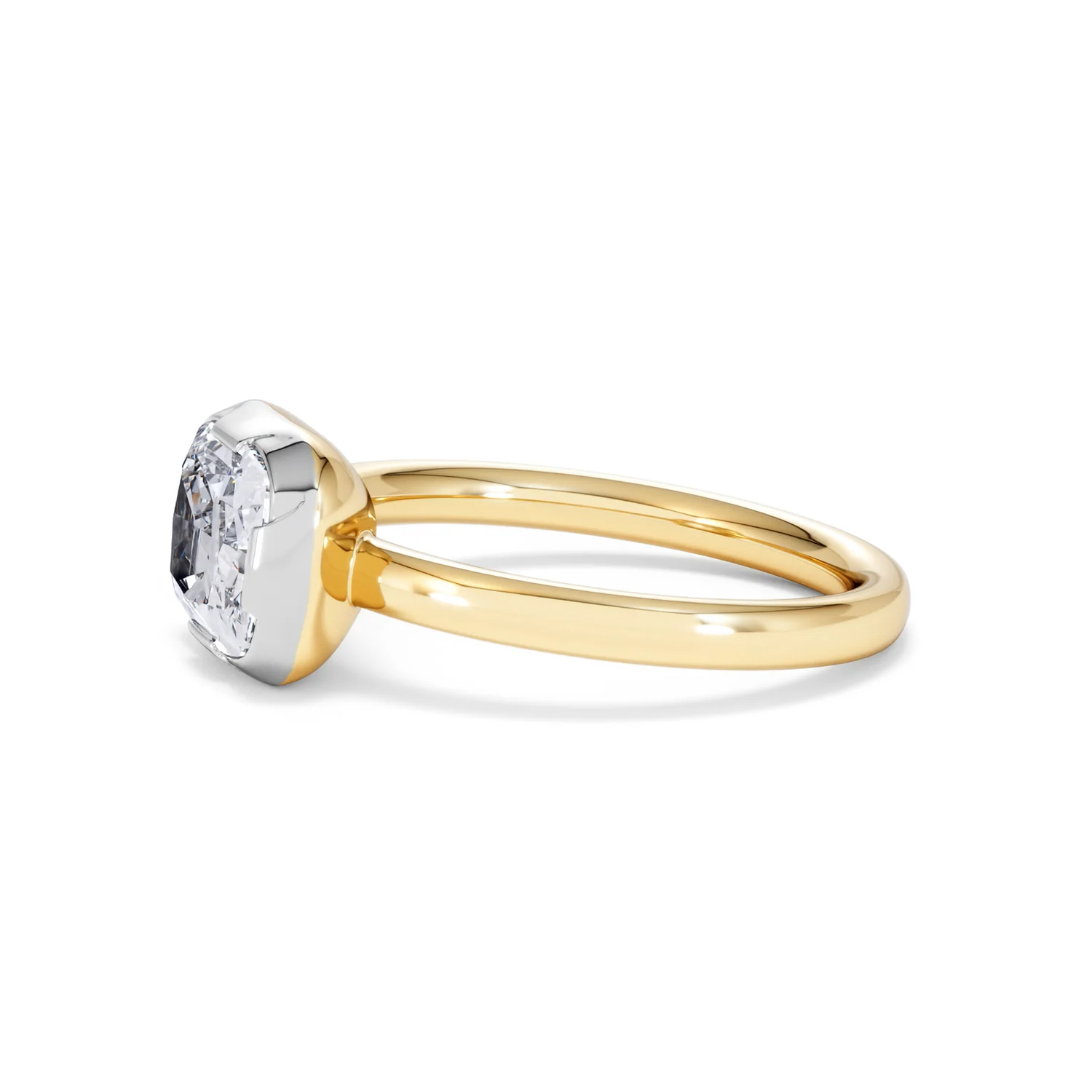 East West 2.00ct Elongated Cushion Cut Lab Diamond Solitaire Engagement Ring in 18K Yellow Gold - Image 73