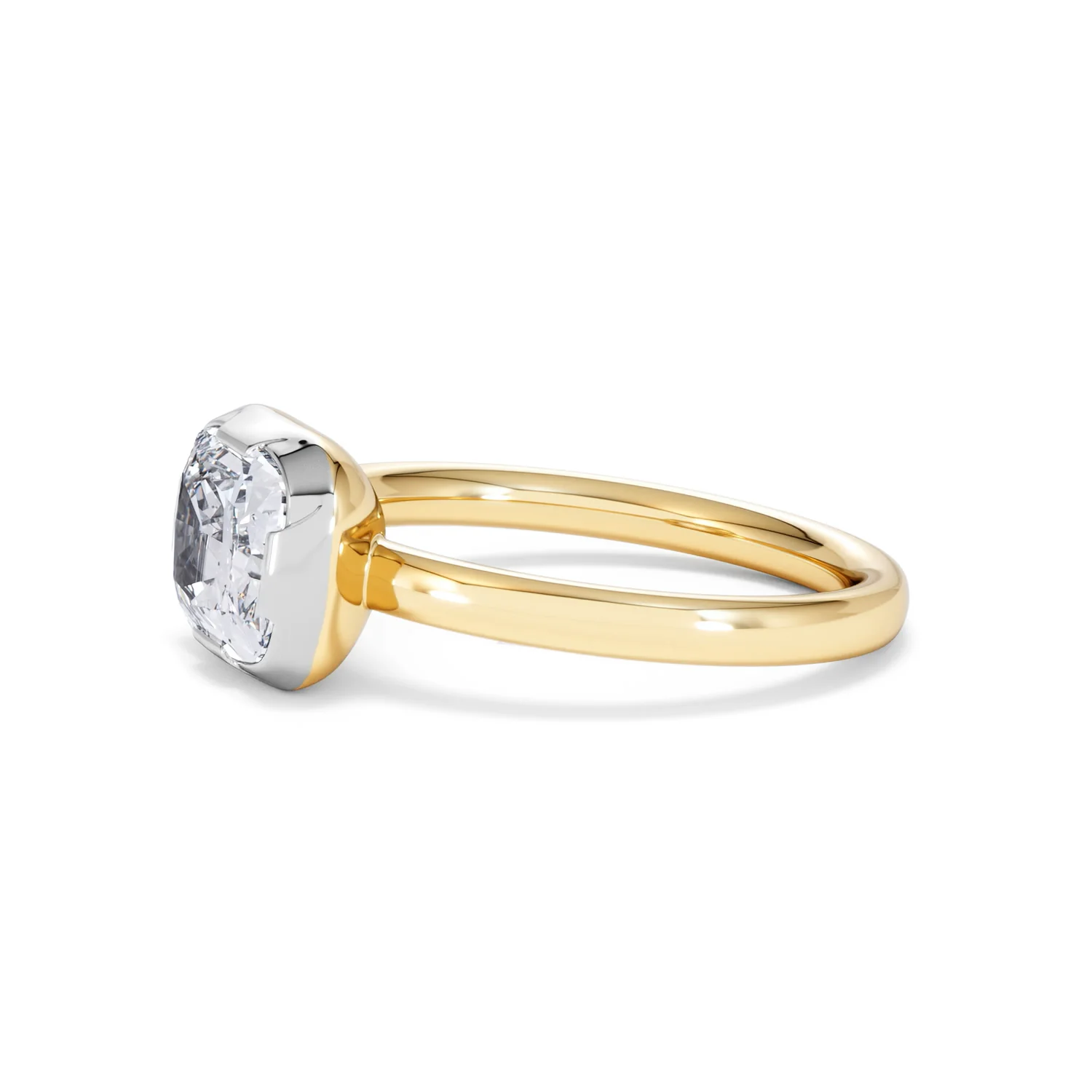East West 2.00ct Elongated Cushion Cut Lab Diamond Solitaire Engagement Ring in 18K Yellow Gold - Image 74