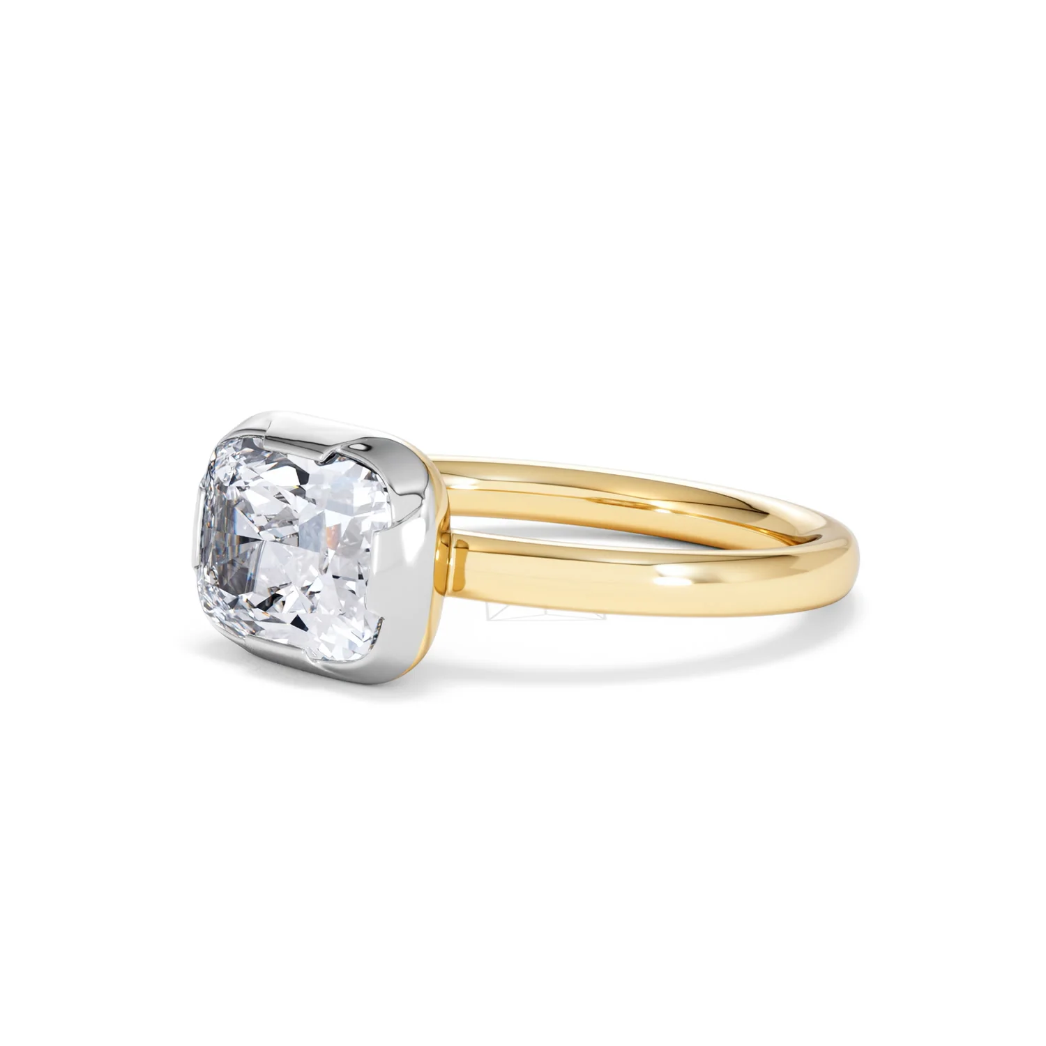 East West 2.00ct Elongated Cushion Cut Lab Diamond Solitaire Engagement Ring in 18K Yellow Gold - Image 79