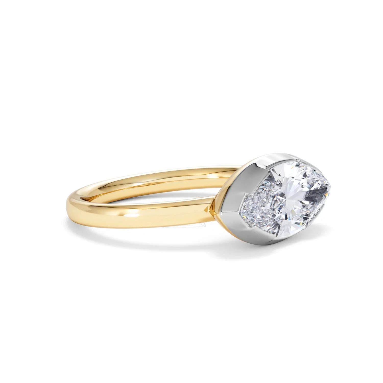 East West 2.00ct Marquise Cut Lab Diamond Solitaire Engagement Ring in 18K Yellow Gold - Image 20