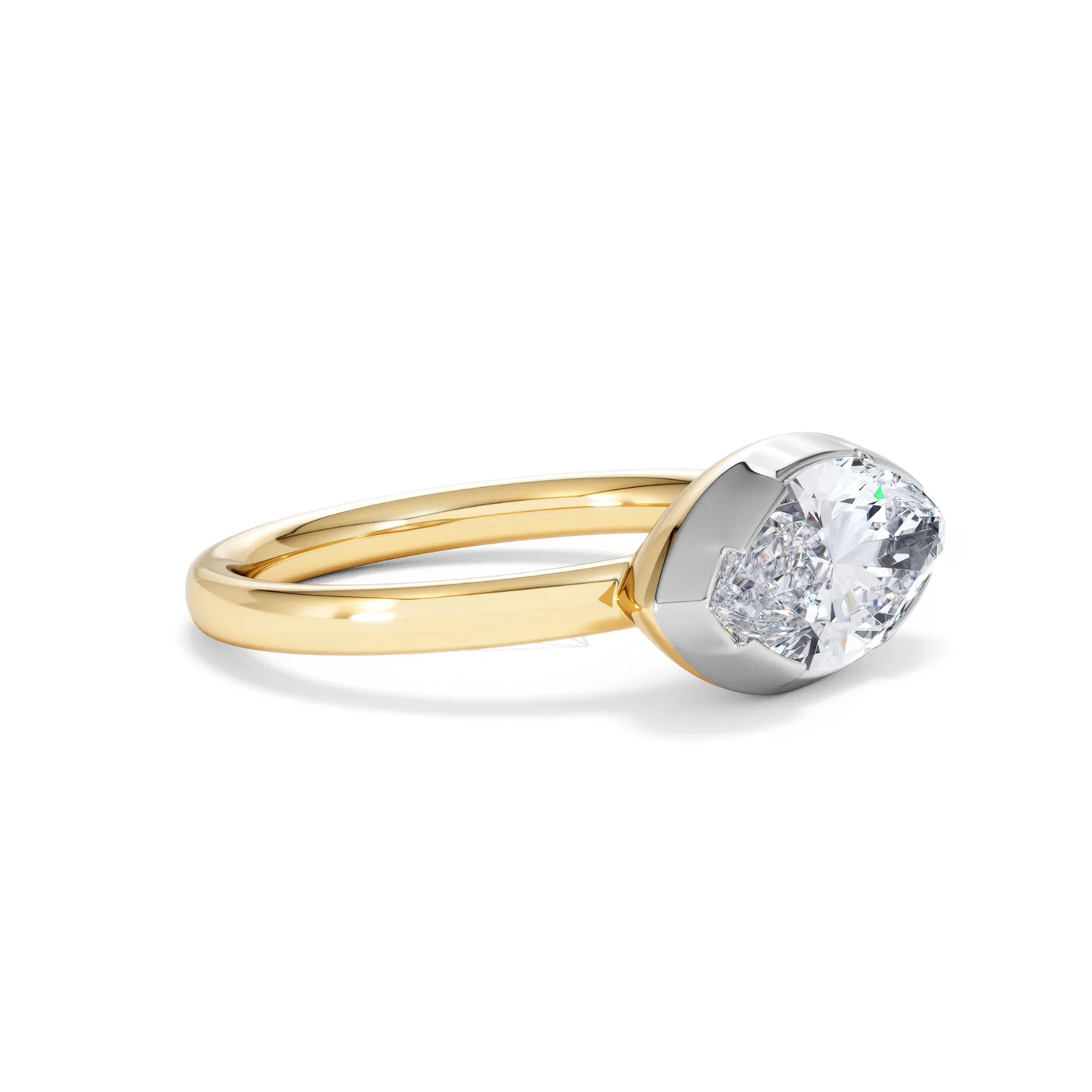 East West 2.00ct Marquise Cut Lab Diamond Solitaire Engagement Ring in 18K Yellow Gold - Image 21