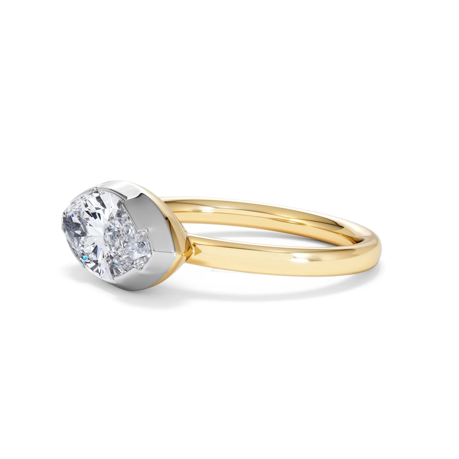 East West 2.00ct Marquise Cut Lab Diamond Solitaire Engagement Ring in 18K Yellow Gold - Image 76