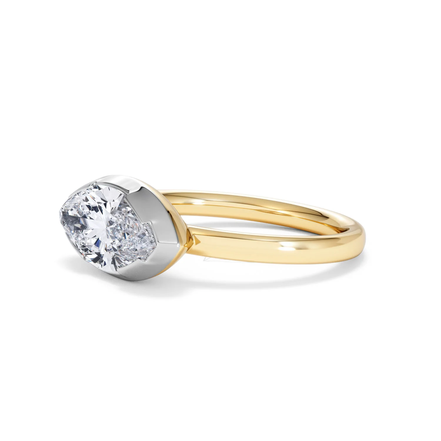 East West 2.00ct Marquise Cut Lab Diamond Solitaire Engagement Ring in 18K Yellow Gold - Image 77