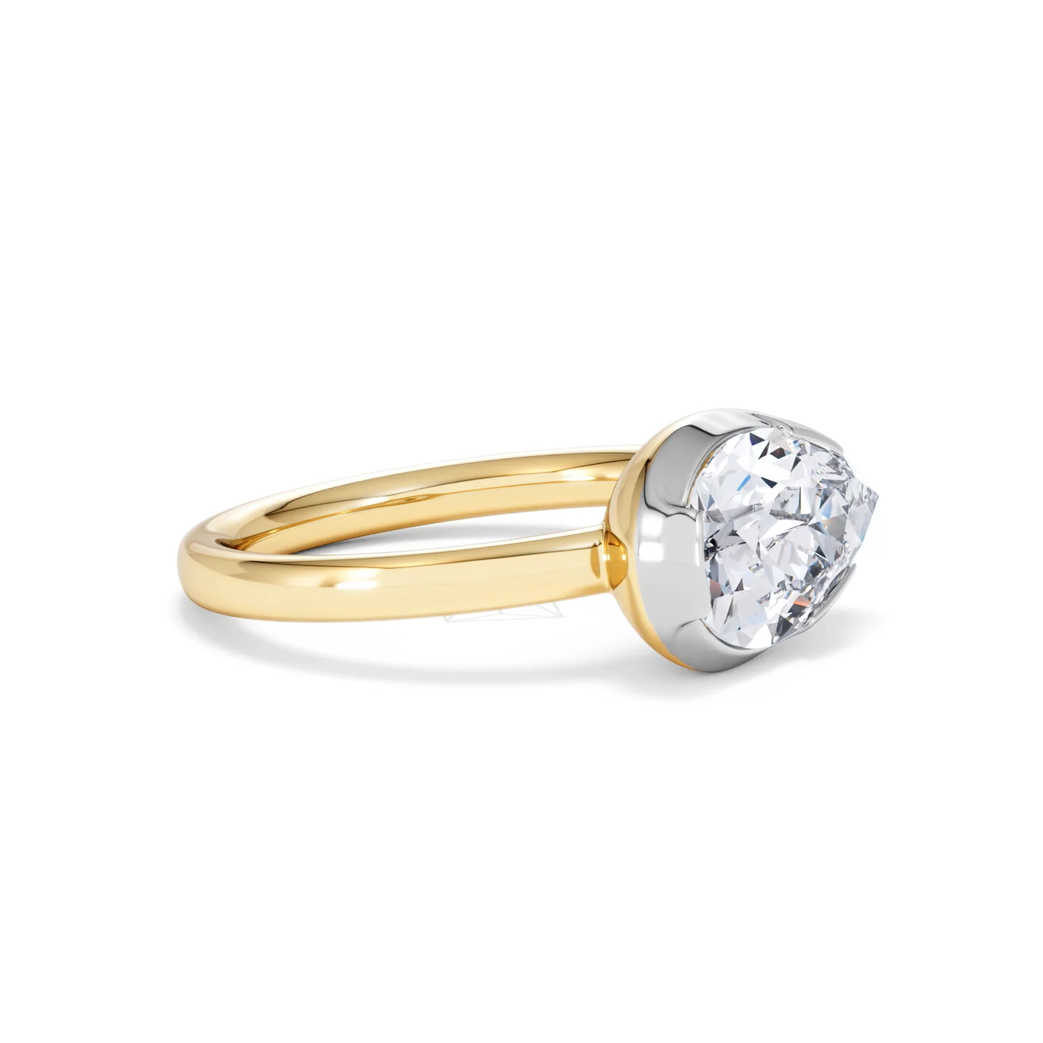 East West 2.00ct Pear Cut Lab Diamond Solitaire Engagement Ring in 18K Yellow Gold - Image 21