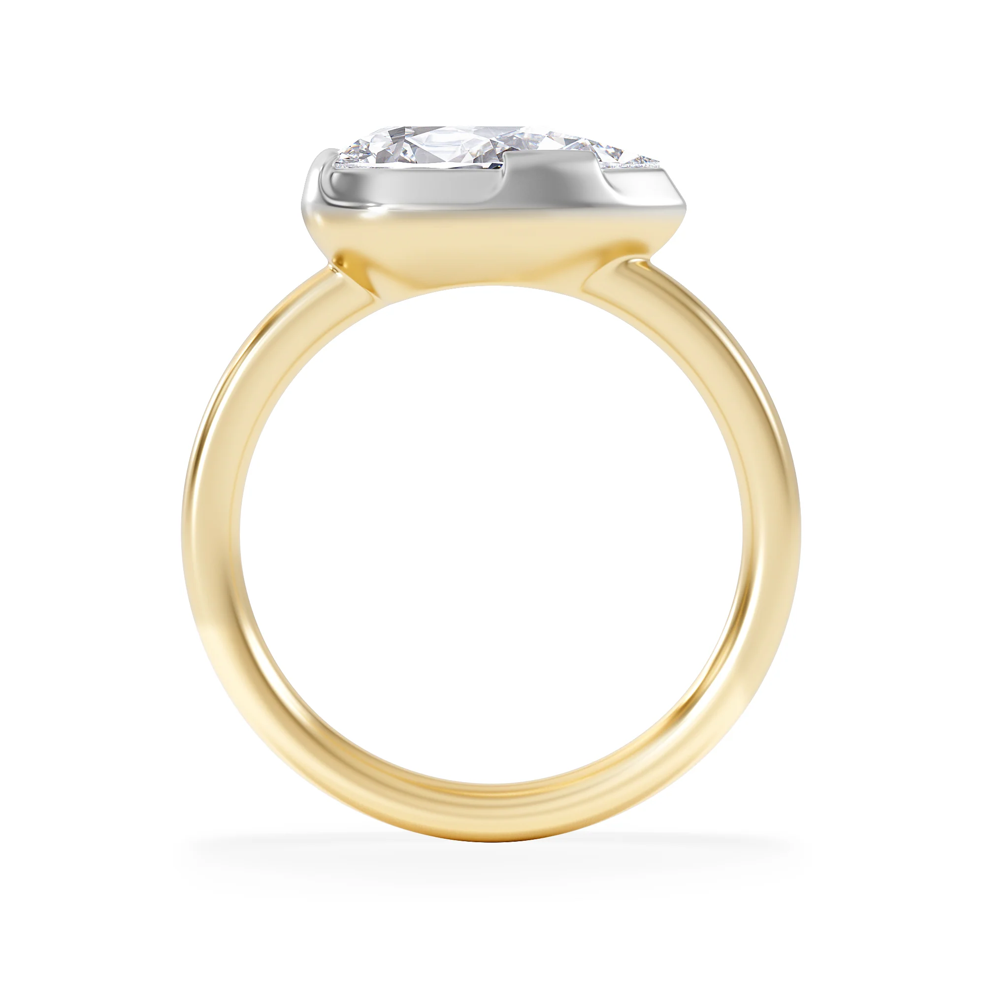East West 2.00ct Pear Cut Lab Diamond Solitaire Engagement Ring in 18K Yellow Gold - Image 3