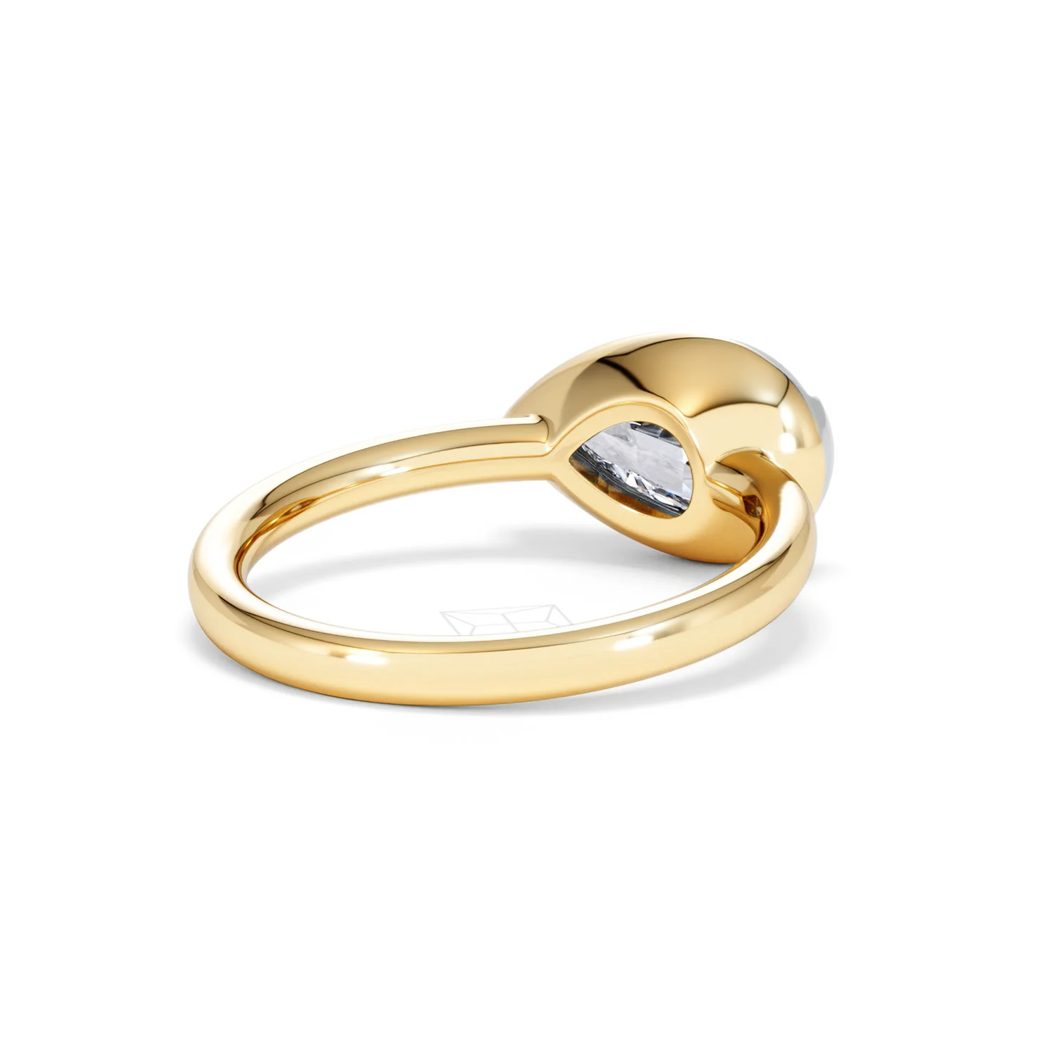 East West 2.00ct Pear Cut Lab Diamond Solitaire Engagement Ring in 18K Yellow Gold - Image 42
