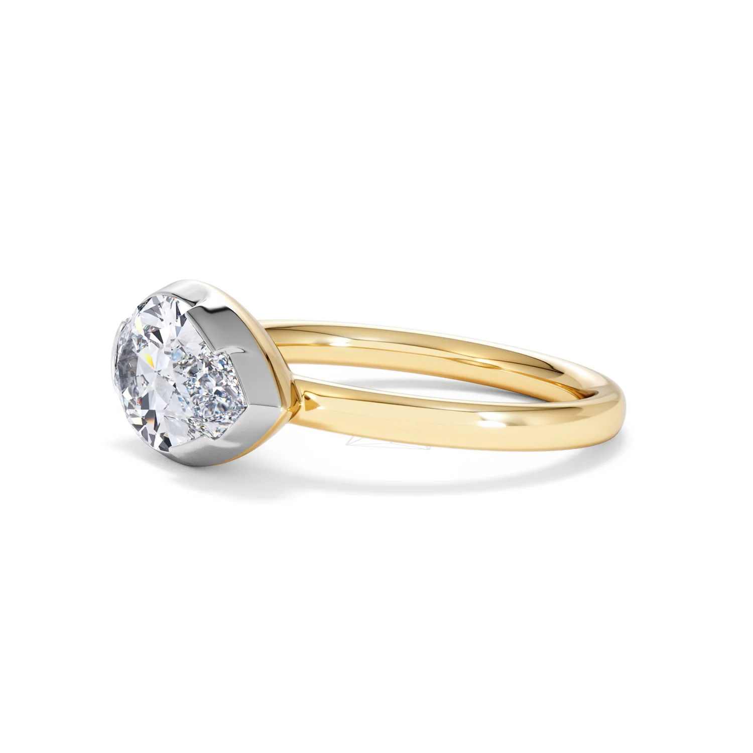 East West 2.00ct Pear Cut Lab Diamond Solitaire Engagement Ring in 18K Yellow Gold - Image 76