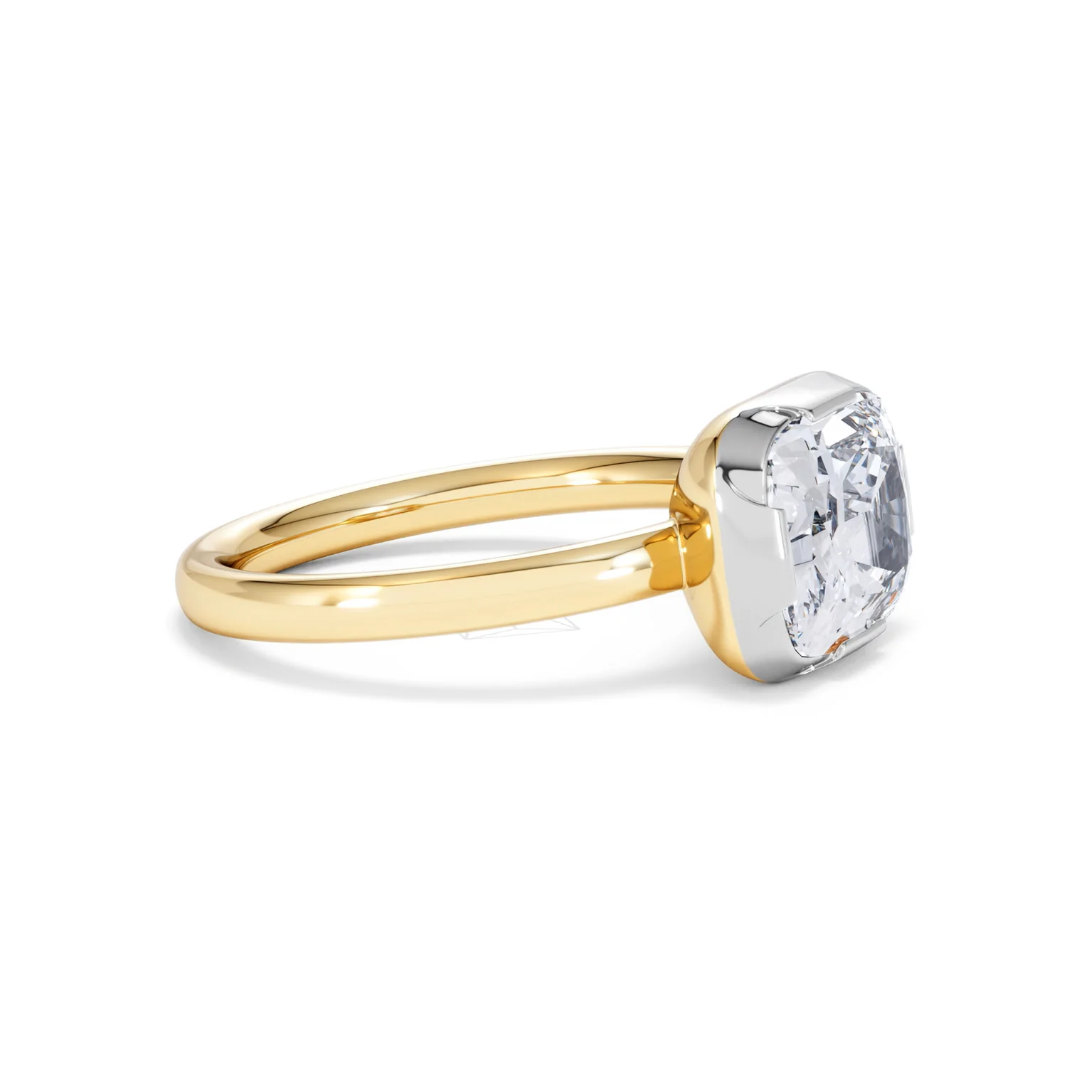 East West 3.00ct Elongated Cushion Cut Lab Diamond Solitaire Engagement Ring in 18K Yellow Gold - Image 21