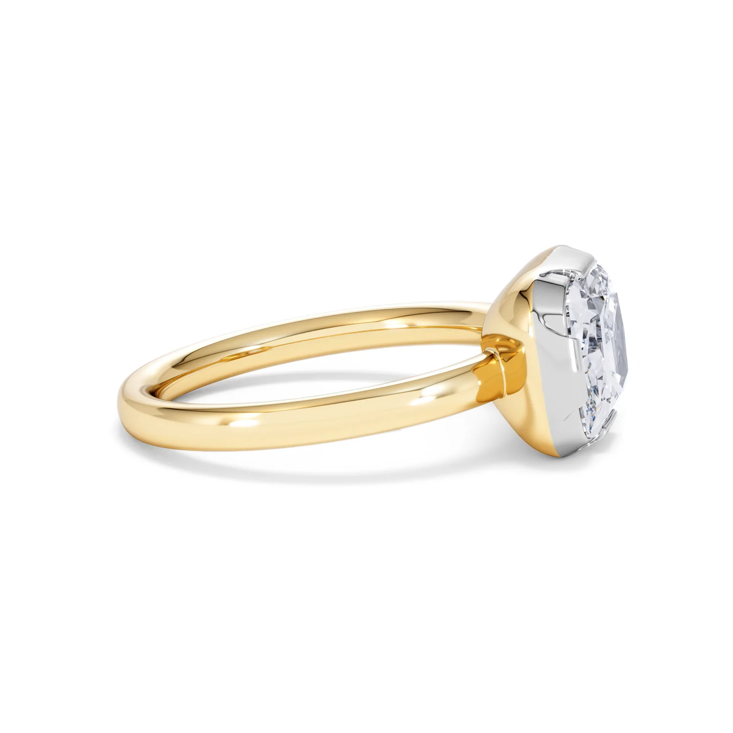 East West 3.00ct Elongated Cushion Cut Lab Diamond Solitaire Engagement Ring in 18K Yellow Gold - Image 24
