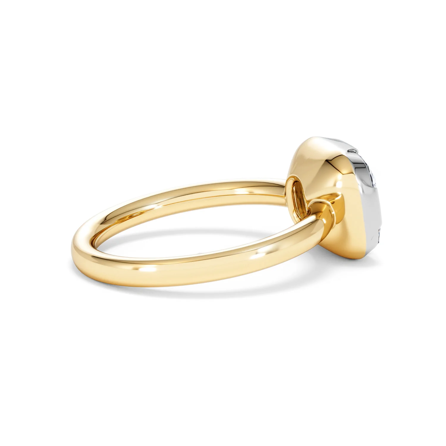 East West 3.00ct Elongated Cushion Cut Lab Diamond Solitaire Engagement Ring in 18K Yellow Gold - Image 31