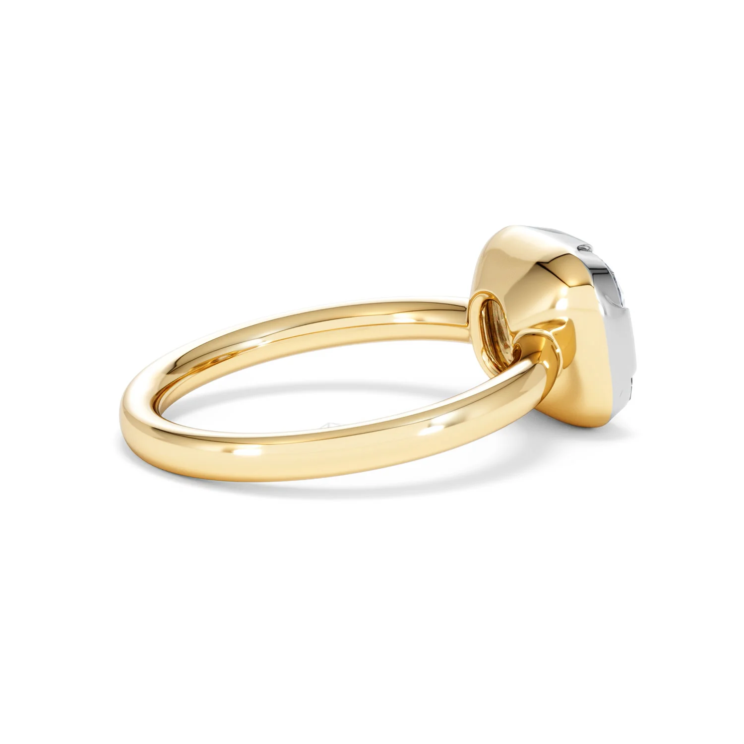 East West 3.00ct Elongated Cushion Cut Lab Diamond Solitaire Engagement Ring in 18K Yellow Gold - Image 32