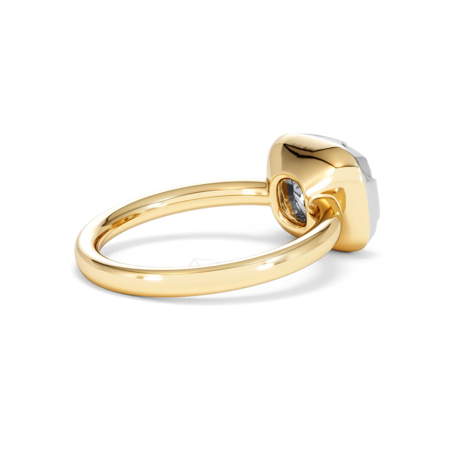 East West 3.00ct Elongated Cushion Cut Lab Diamond Solitaire Engagement Ring in 18K Yellow Gold - Image 35
