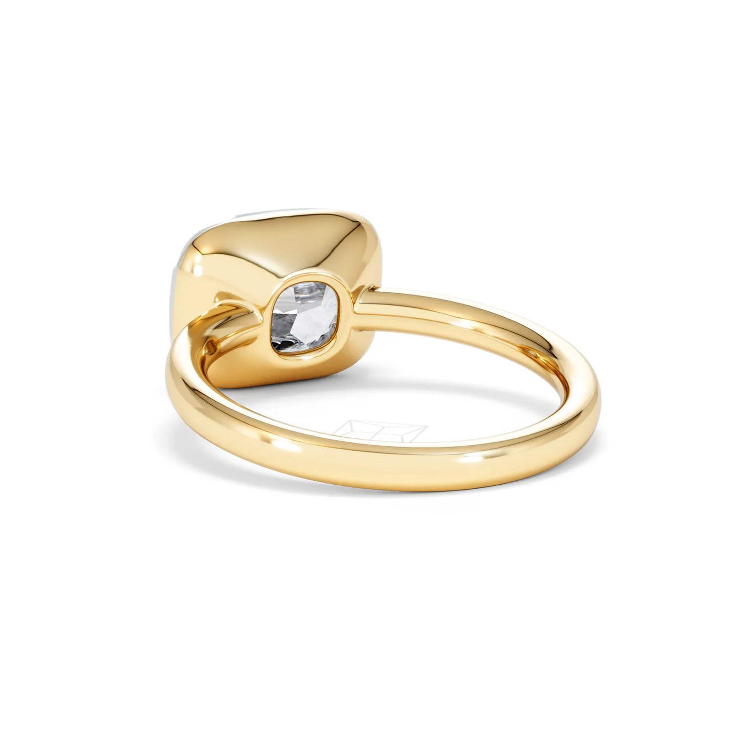 East West 3.00ct Elongated Cushion Cut Lab Diamond Solitaire Engagement Ring in 18K Yellow Gold - Image 53