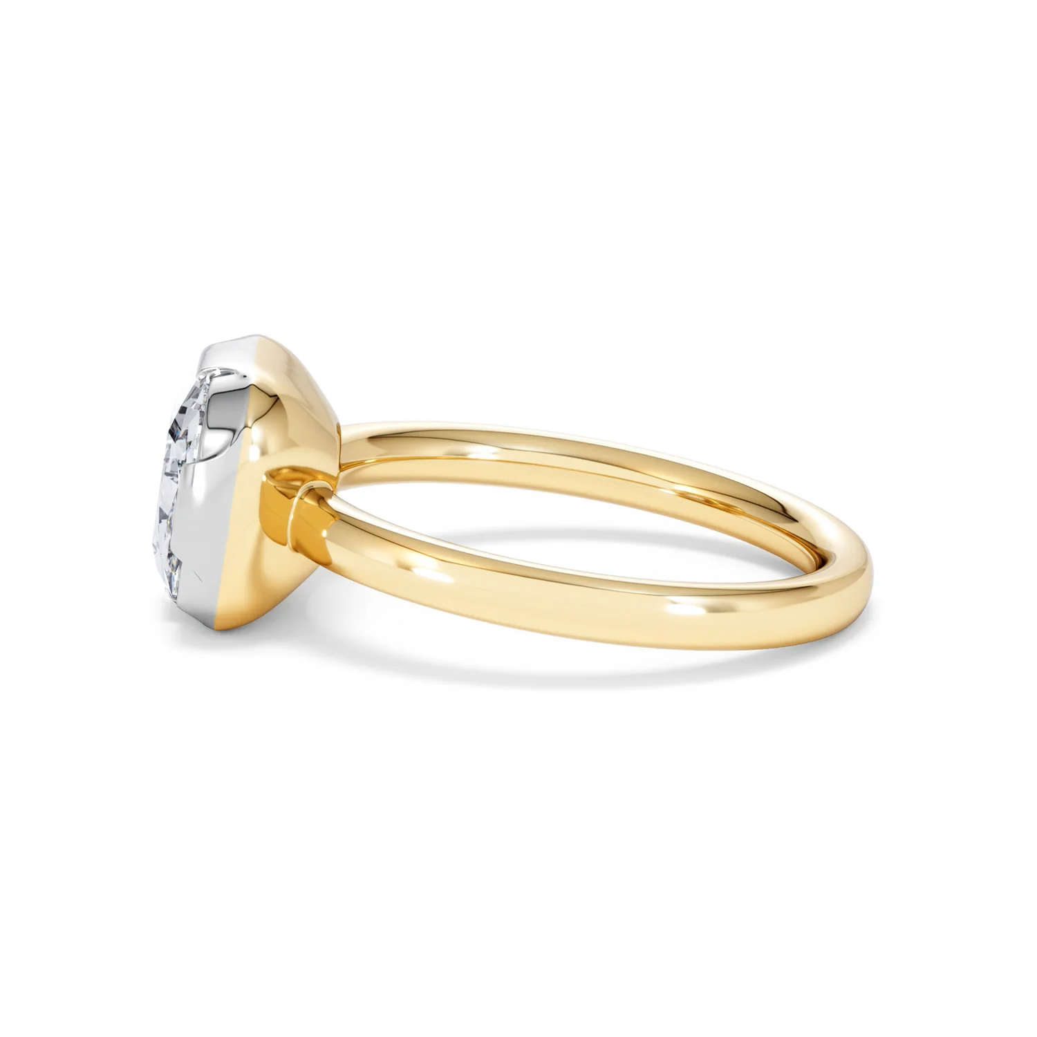 East West 3.00ct Elongated Cushion Cut Lab Diamond Solitaire Engagement Ring in 18K Yellow Gold - Image 67