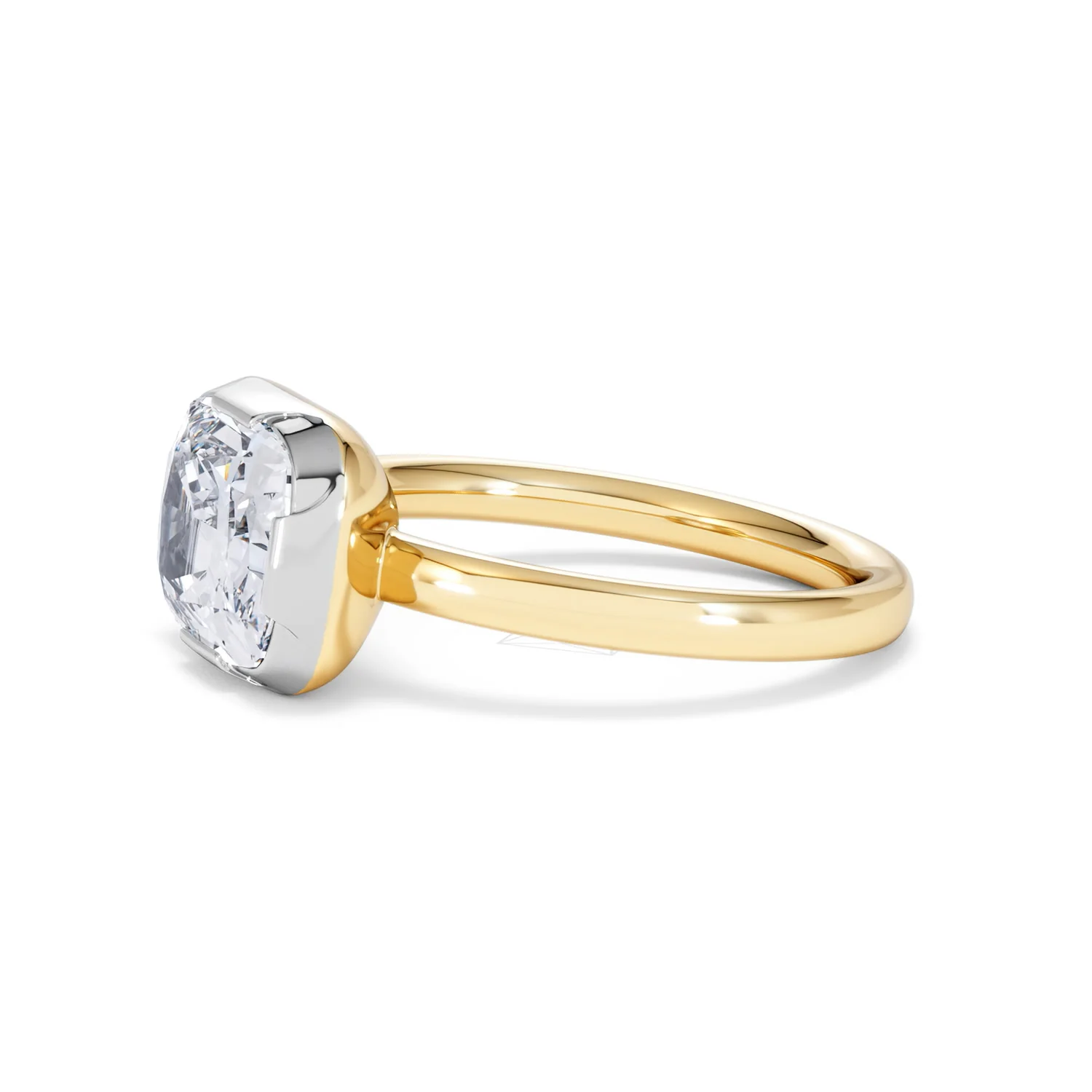 East West 3.00ct Elongated Cushion Cut Lab Diamond Solitaire Engagement Ring in 18K Yellow Gold - Image 72