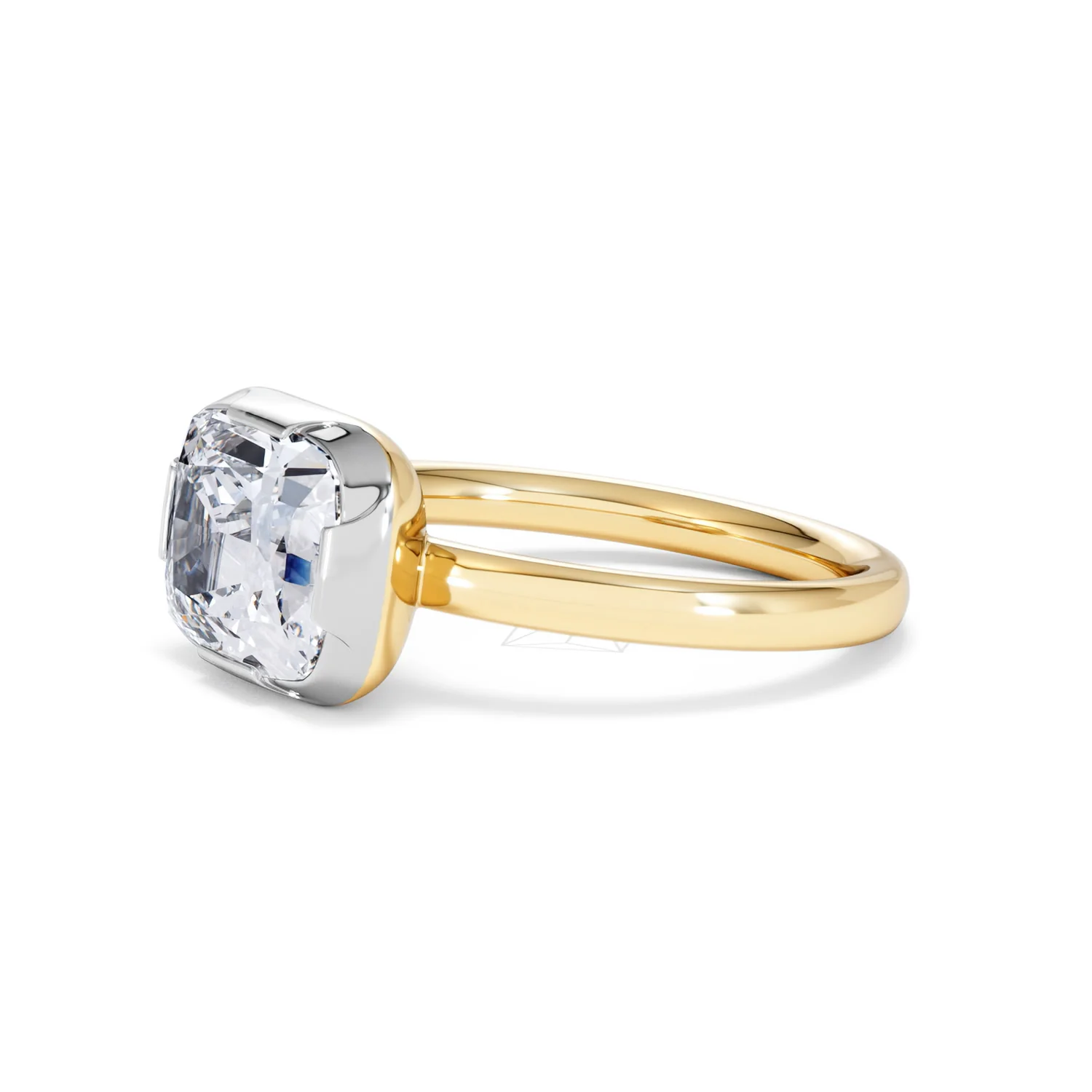 East West 3.00ct Elongated Cushion Cut Lab Diamond Solitaire Engagement Ring in 18K Yellow Gold - Image 74