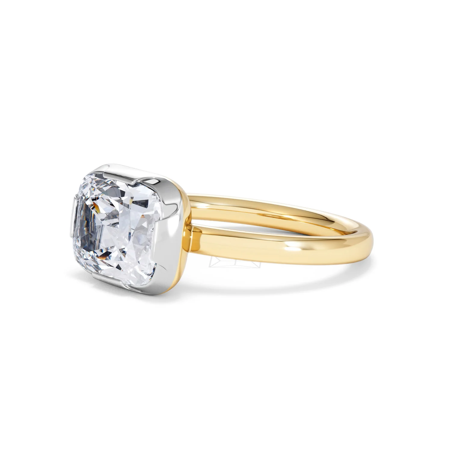 East West 3.00ct Elongated Cushion Cut Lab Diamond Solitaire Engagement Ring in 18K Yellow Gold - Image 76