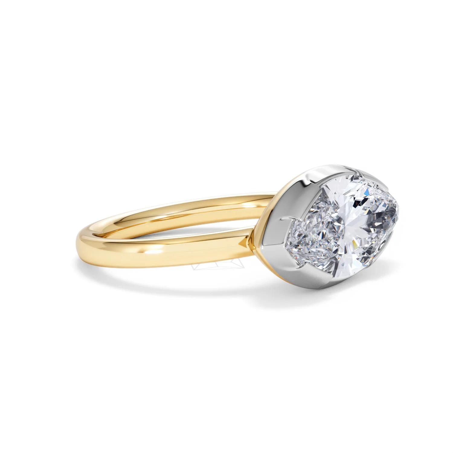 East West 3.00ct Marquise Cut Lab Diamond Solitaire Engagement Ring in 18K Yellow Gold - Image 19