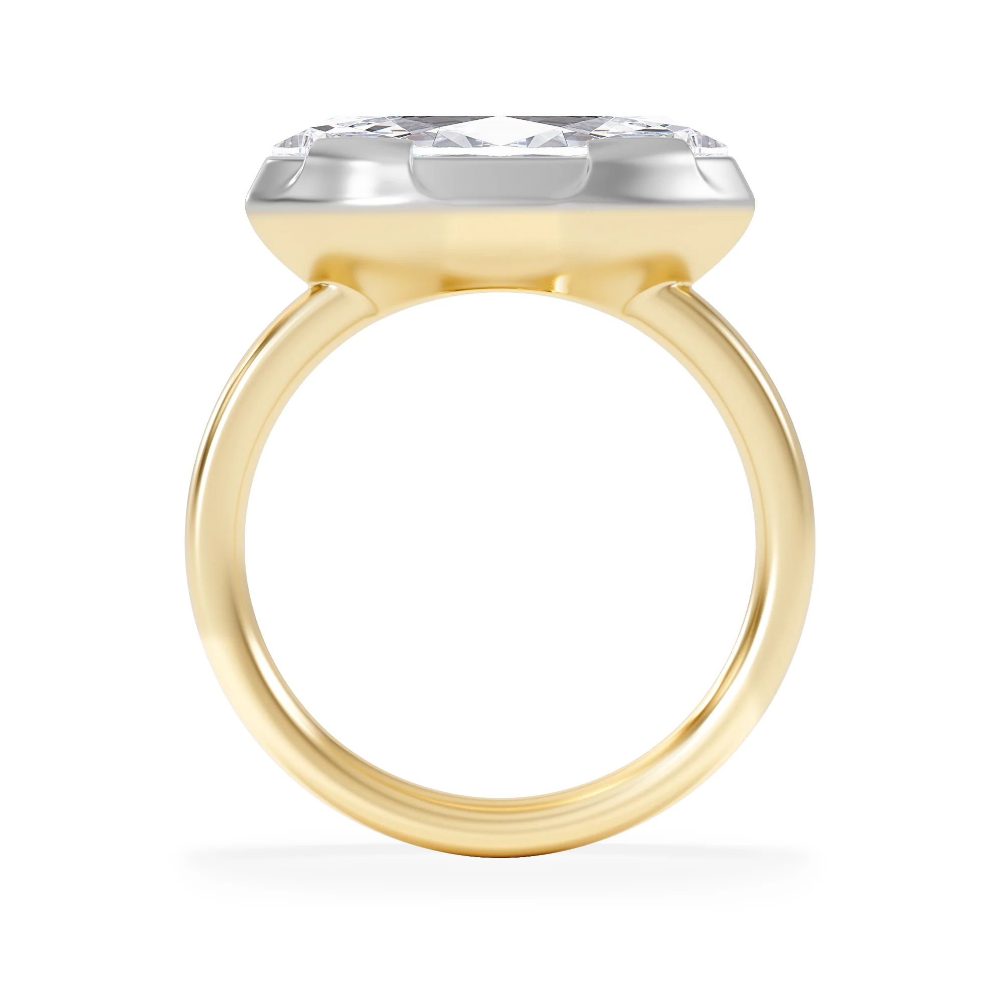 East West 3.00ct Marquise Cut Lab Diamond Solitaire Engagement Ring in 18K Yellow Gold - Image 3