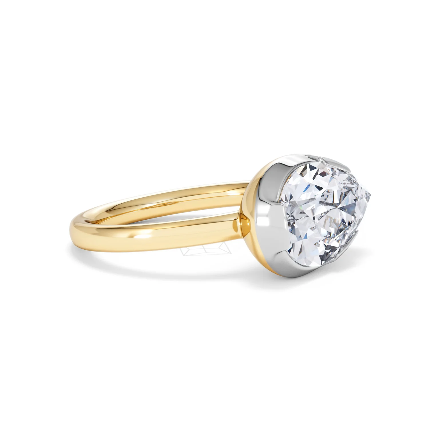 East West 3.00ct Pear Cut Lab Diamond Solitaire Engagement Ring in 18K Yellow Gold - Image 19