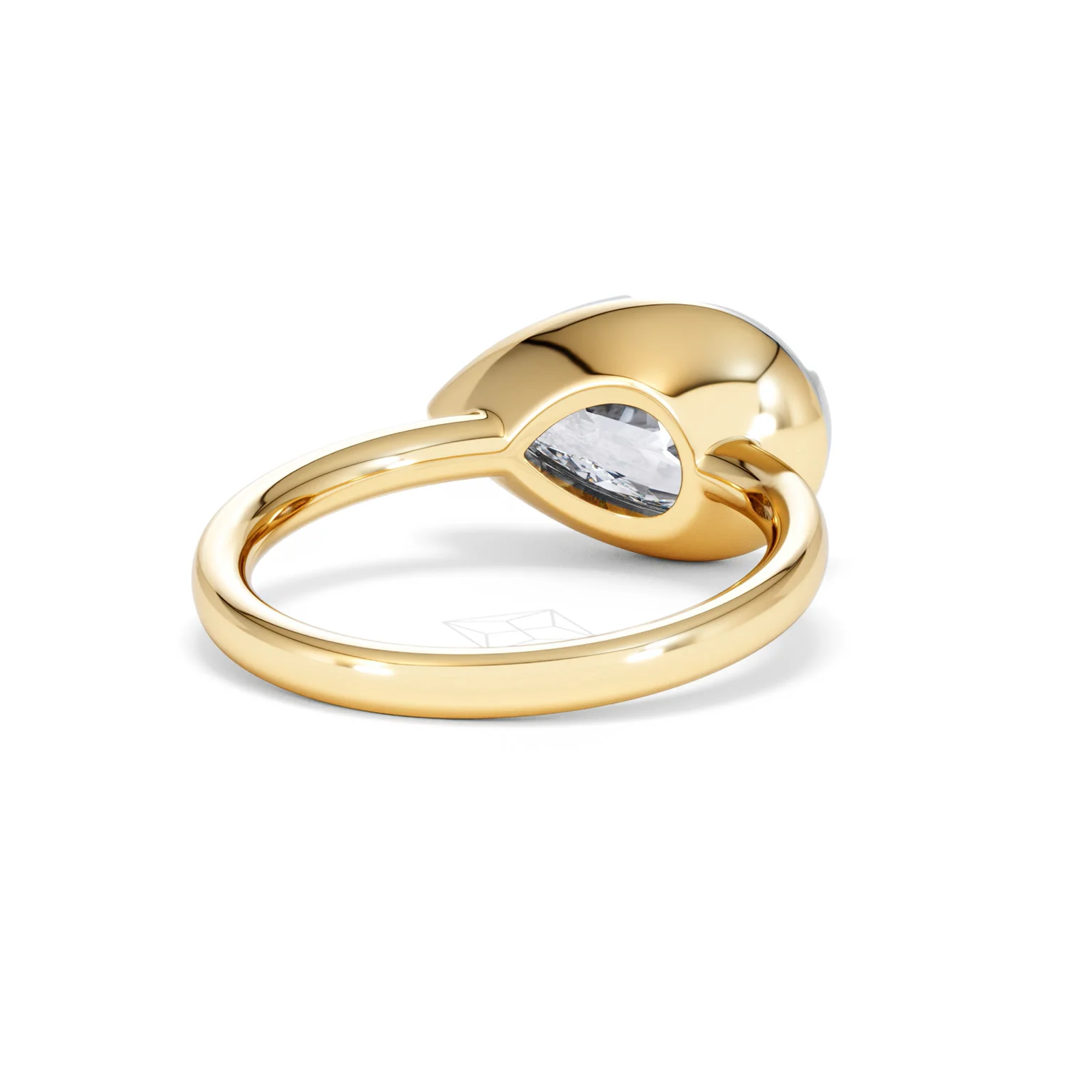 East West 3.00ct Pear Cut Lab Diamond Solitaire Engagement Ring in 18K Yellow Gold - Image 42