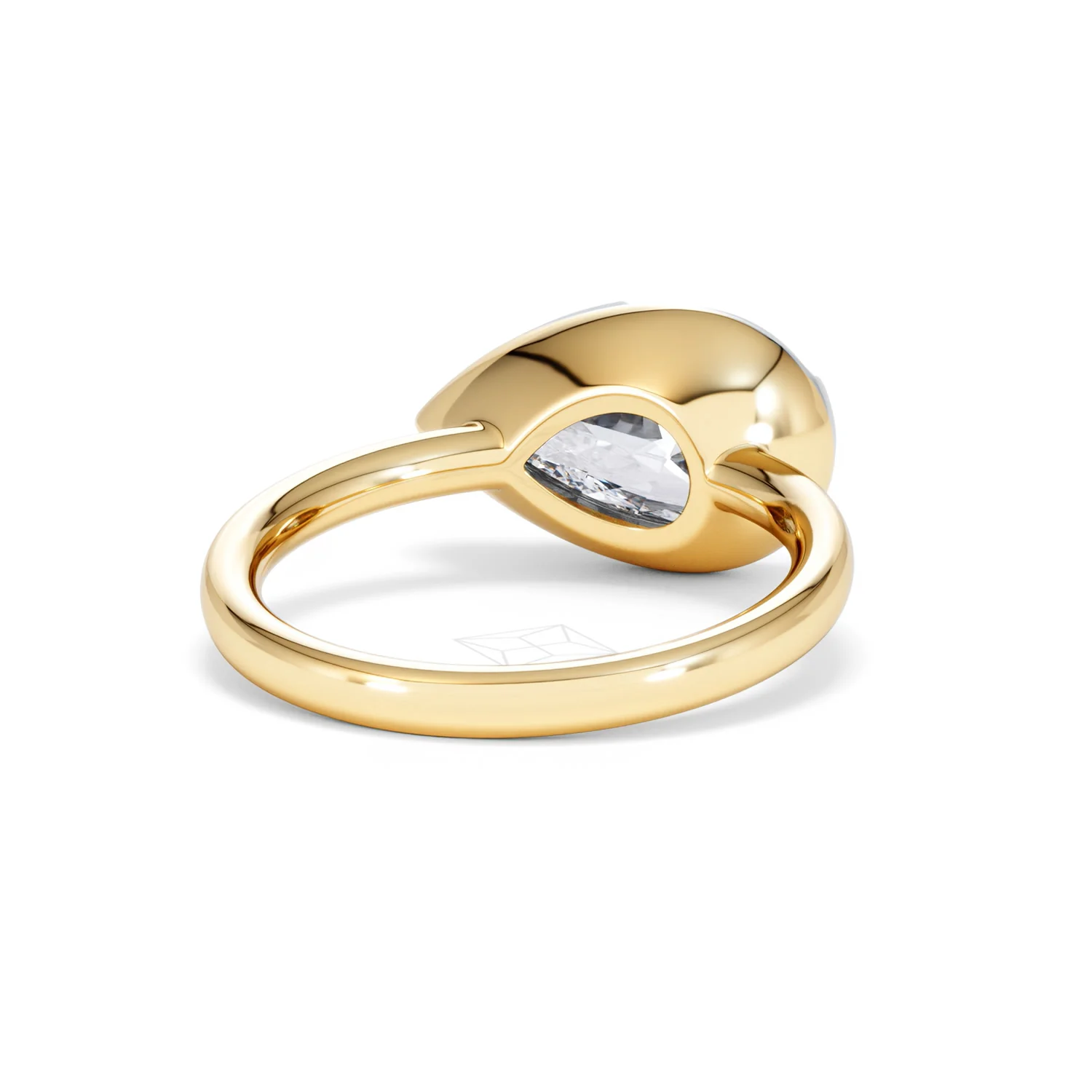 East West 3.00ct Pear Cut Lab Diamond Solitaire Engagement Ring in 18K Yellow Gold - Image 43