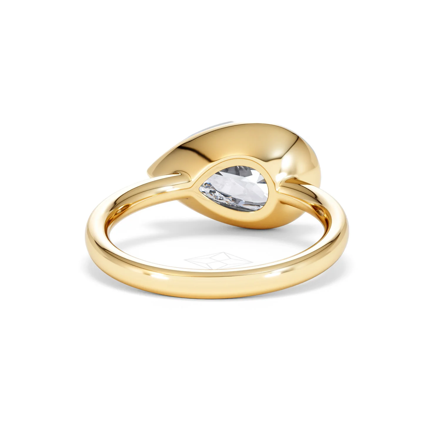East West 3.00ct Pear Cut Lab Diamond Solitaire Engagement Ring in 18K Yellow Gold - Image 45