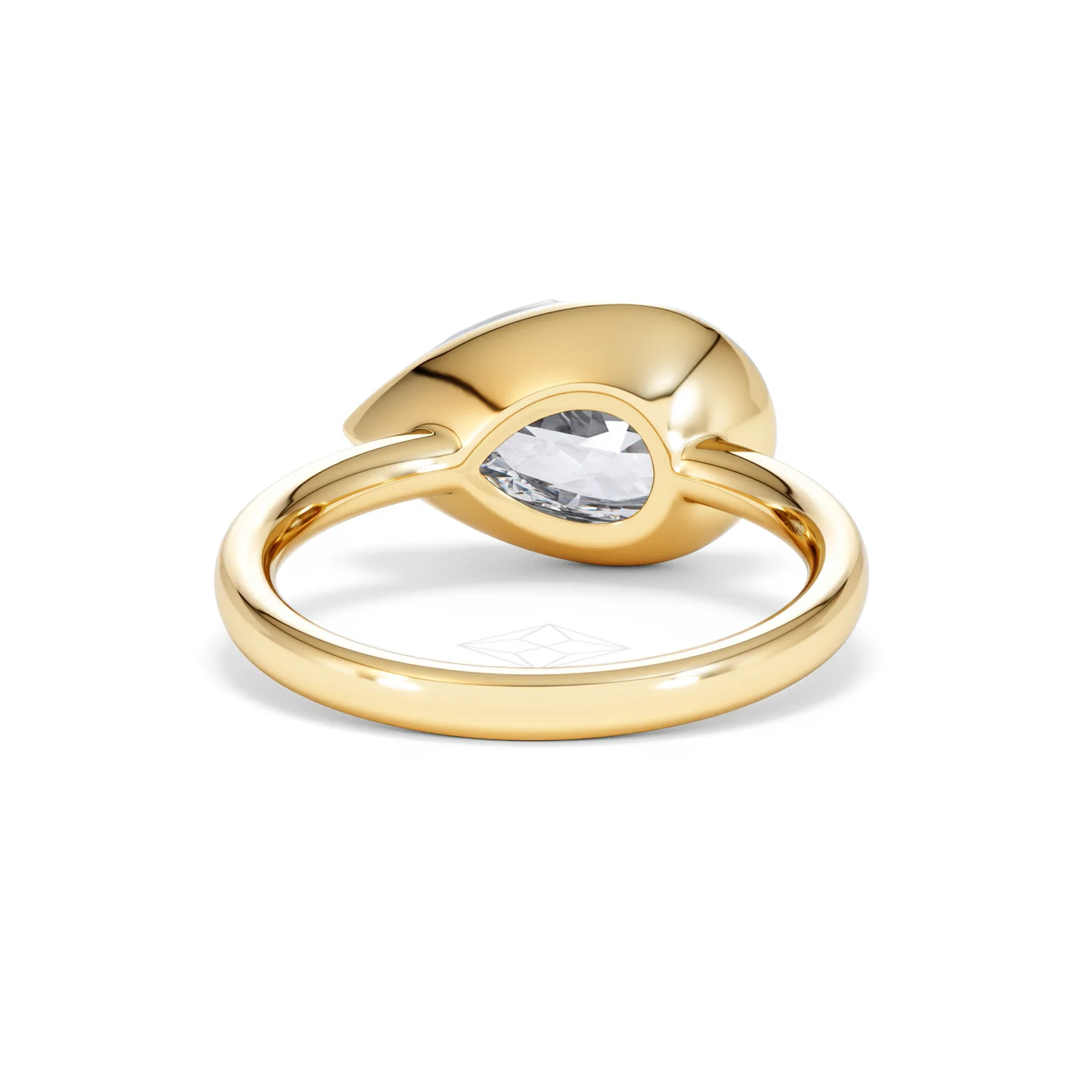 East West 3.00ct Pear Cut Lab Diamond Solitaire Engagement Ring in 18K Yellow Gold - Image 46