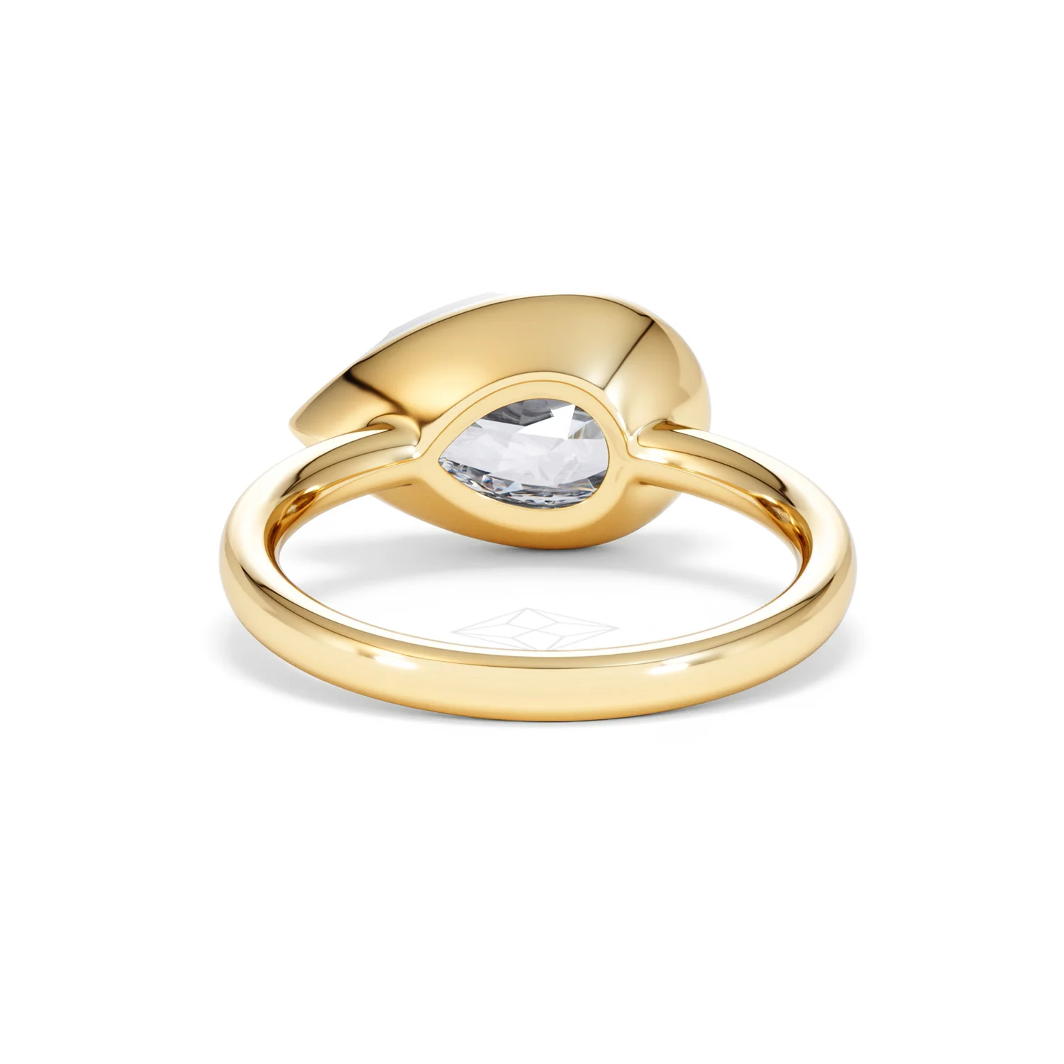 East West 3.00ct Pear Cut Lab Diamond Solitaire Engagement Ring in 18K Yellow Gold - Image 48