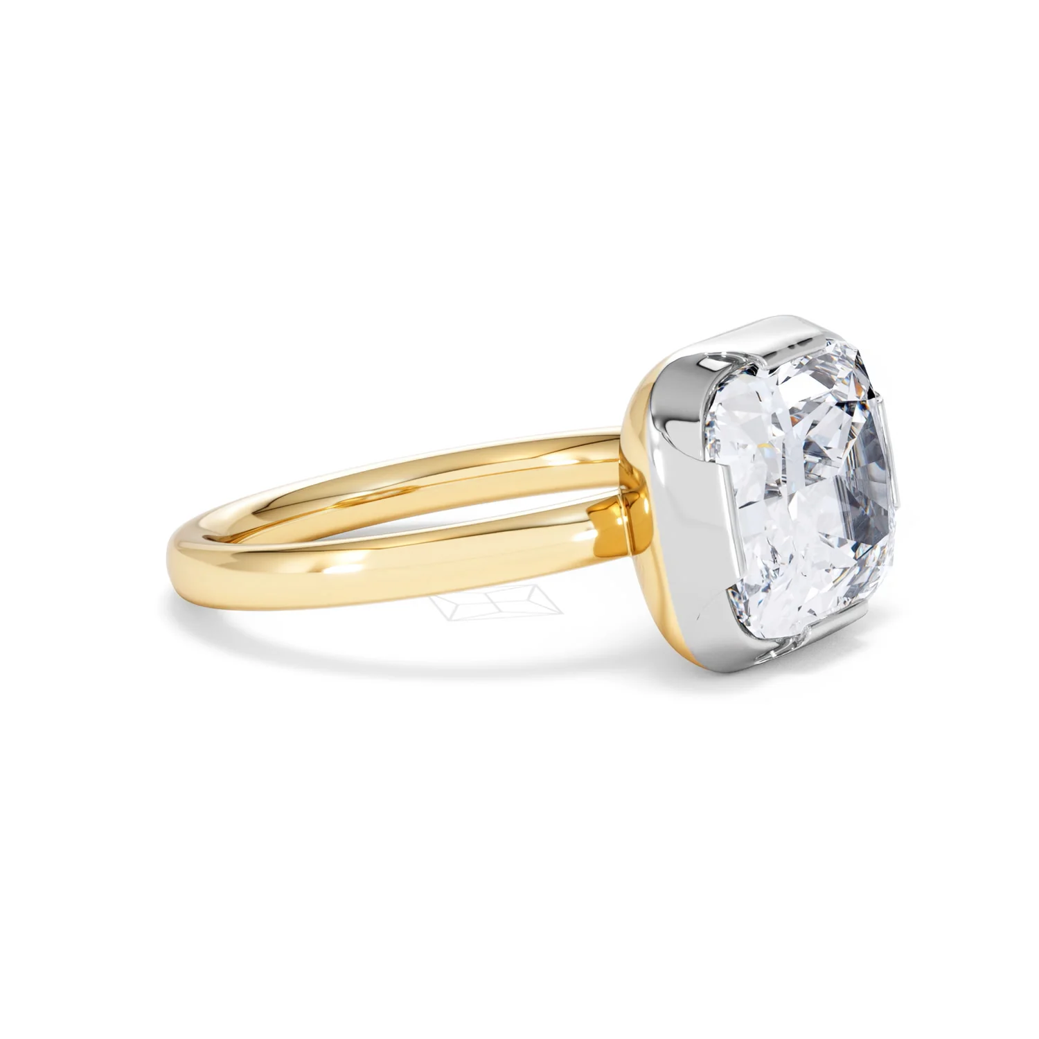 East West 5.00ct Elongated Cushion Cut Lab Diamond Solitaire Engagement Ring in 18K Yellow Gold - Image 20