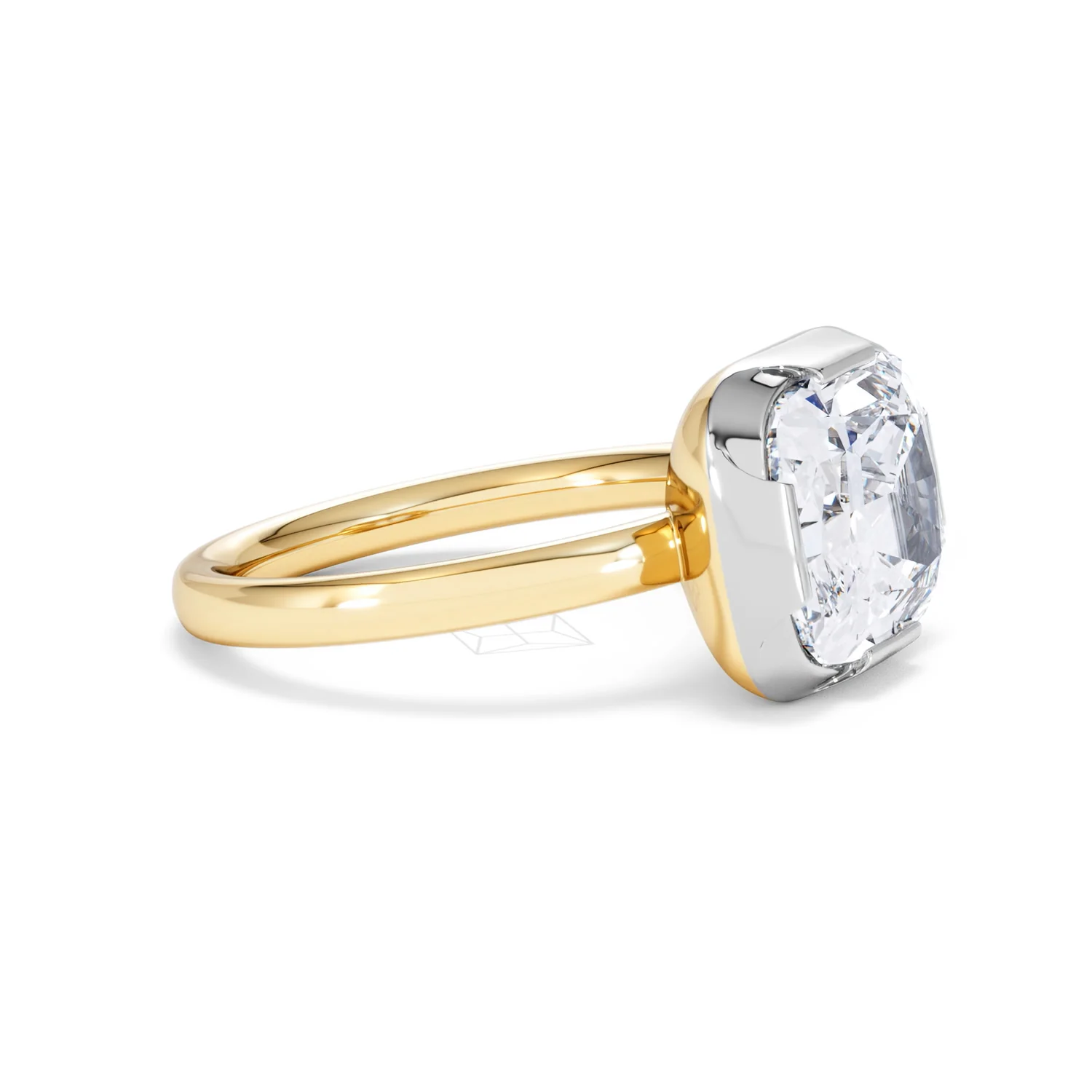 East West 5.00ct Elongated Cushion Cut Lab Diamond Solitaire Engagement Ring in 18K Yellow Gold - Image 21