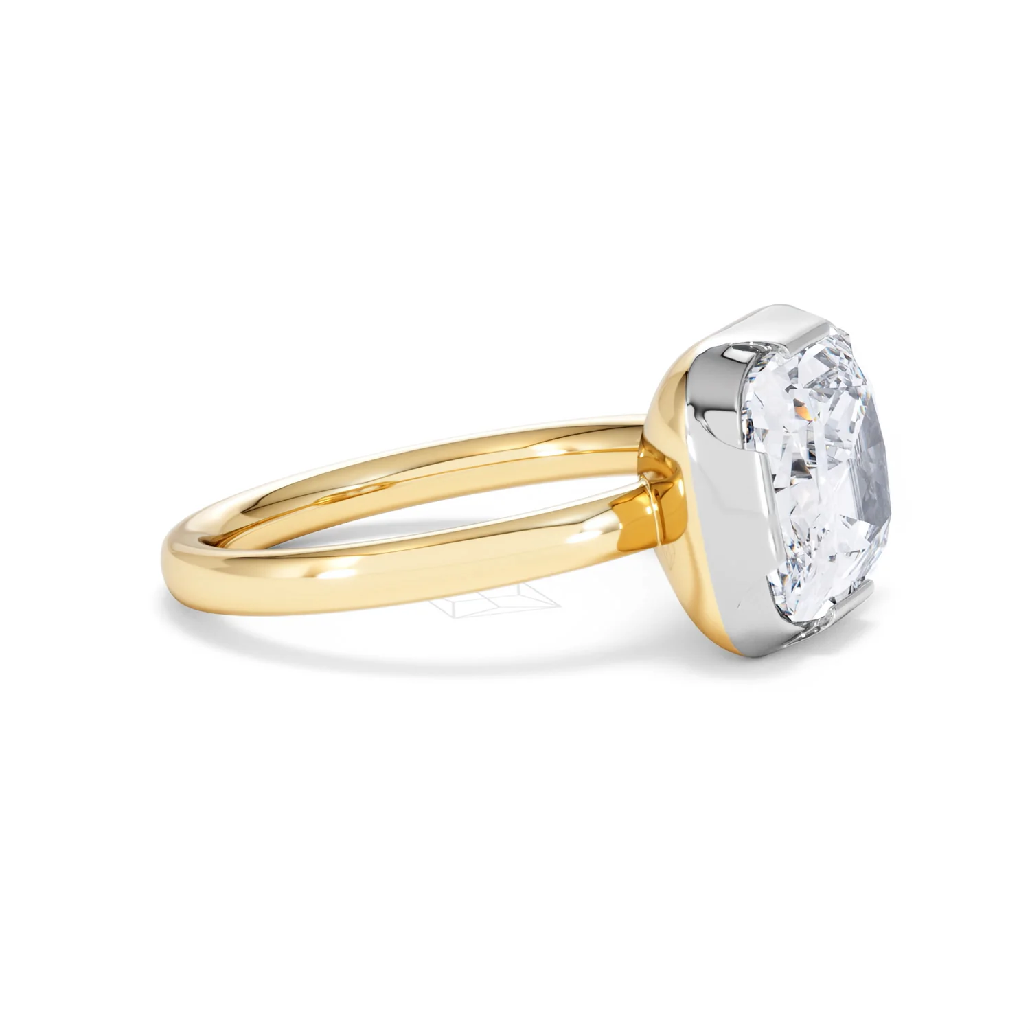 East West 5.00ct Elongated Cushion Cut Lab Diamond Solitaire Engagement Ring in 18K Yellow Gold - Image 22