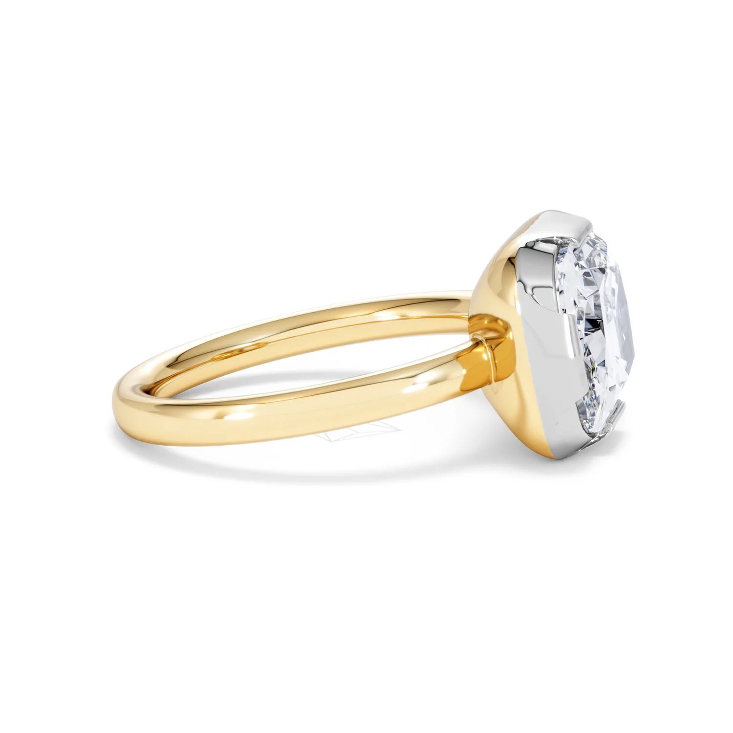 East West 5.00ct Elongated Cushion Cut Lab Diamond Solitaire Engagement Ring in 18K Yellow Gold - Image 24