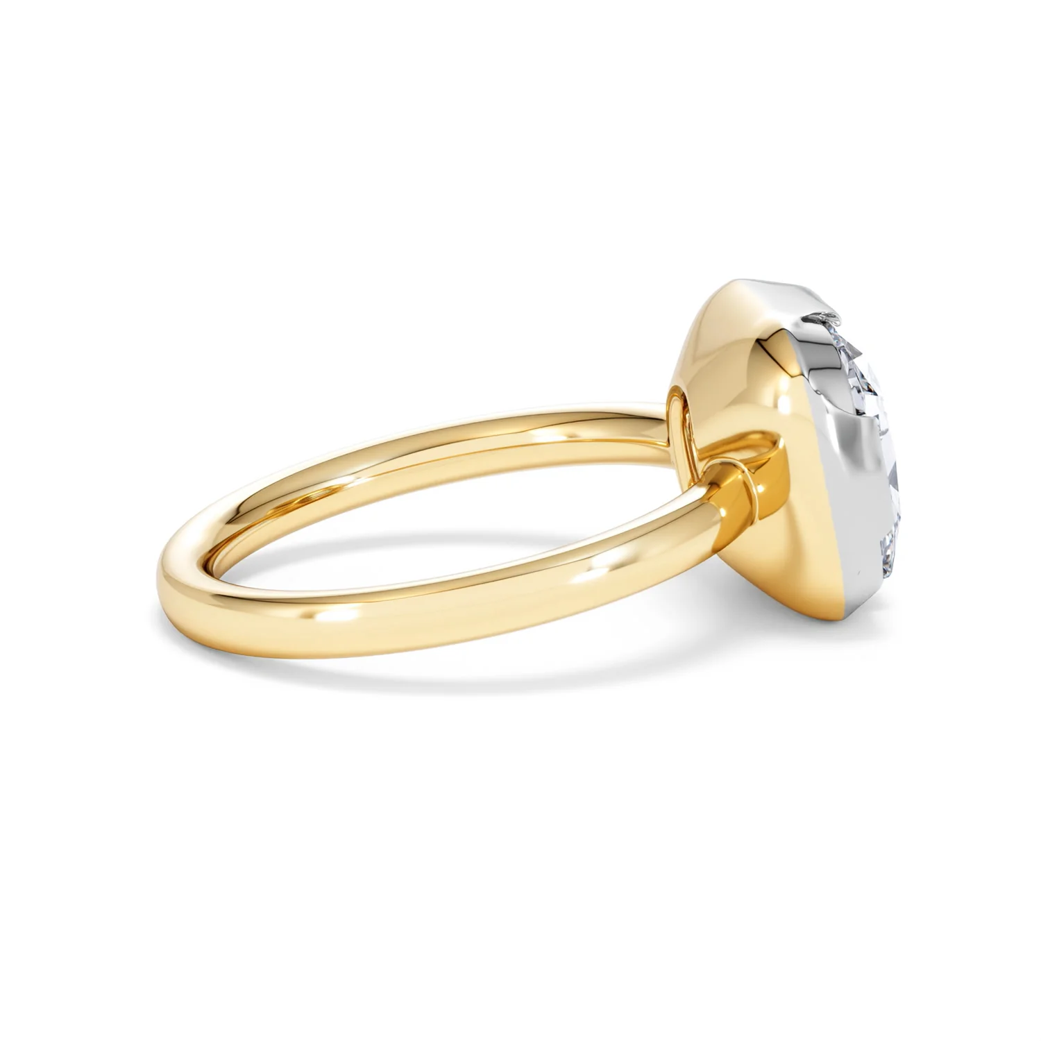 East West 5.00ct Elongated Cushion Cut Lab Diamond Solitaire Engagement Ring in 18K Yellow Gold - Image 29