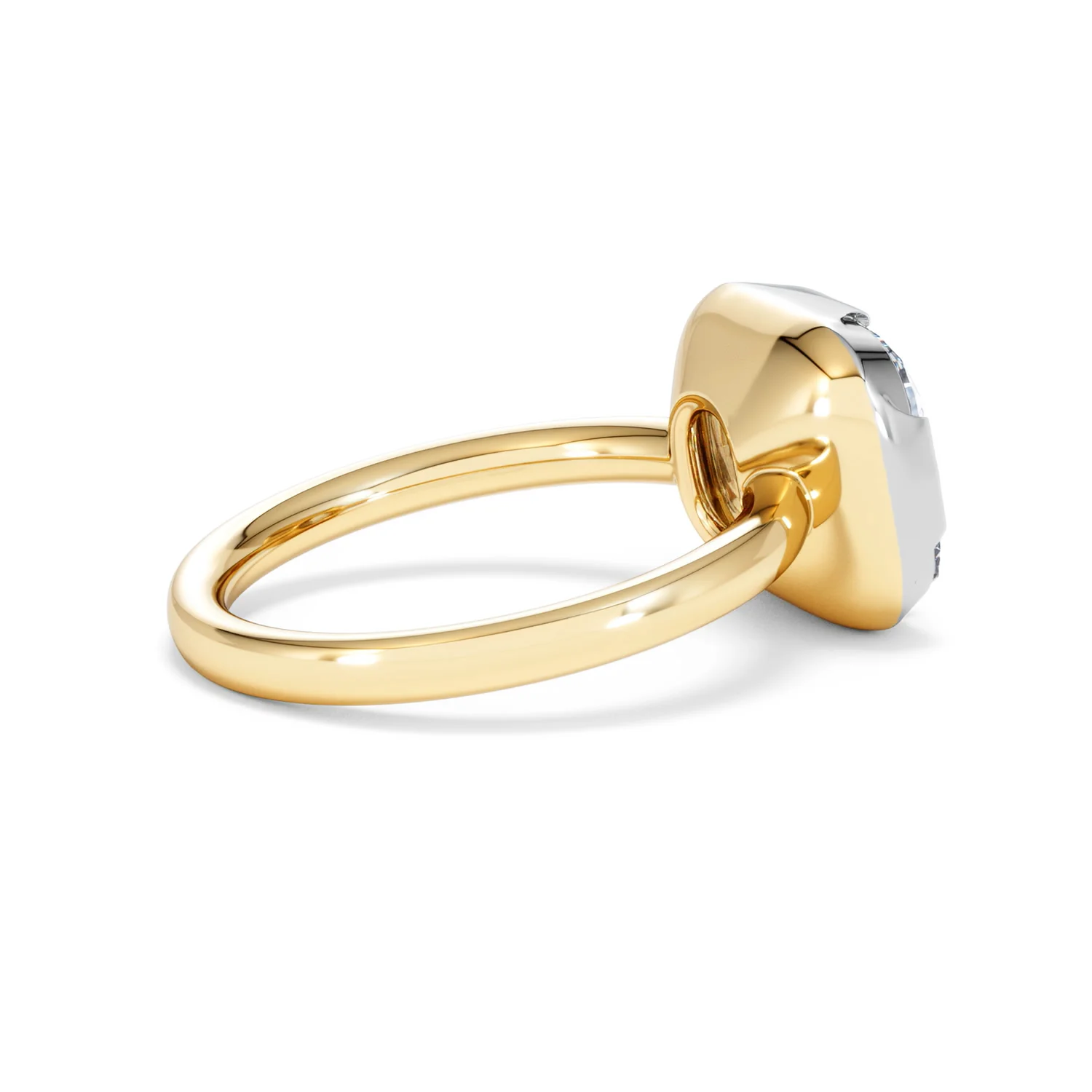East West 5.00ct Elongated Cushion Cut Lab Diamond Solitaire Engagement Ring in 18K Yellow Gold - Image 32