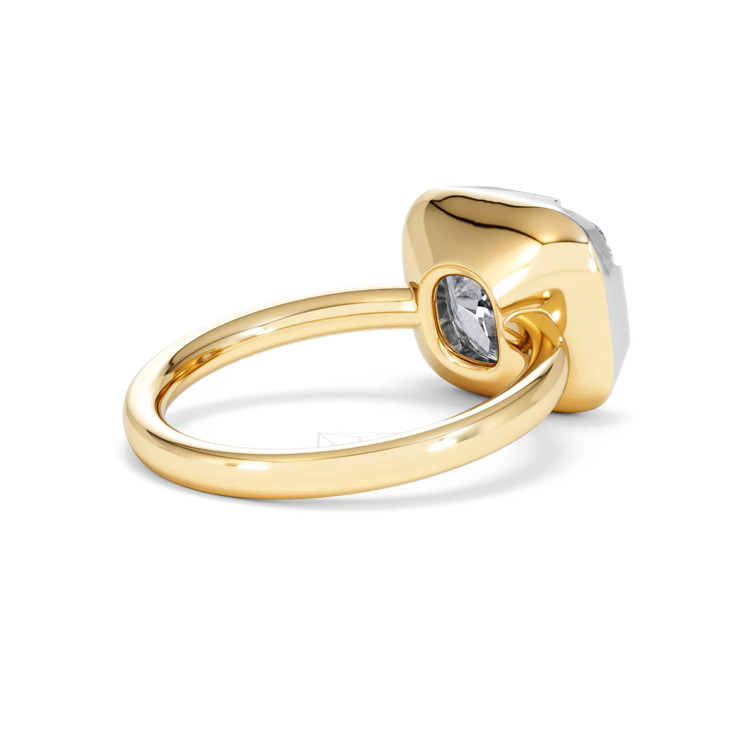 East West 5.00ct Elongated Cushion Cut Lab Diamond Solitaire Engagement Ring in 18K Yellow Gold - Image 37