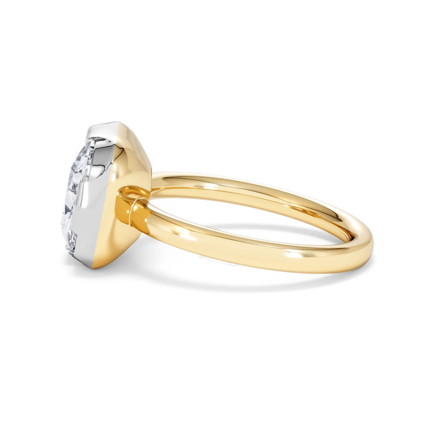 East West 5.00ct Elongated Cushion Cut Lab Diamond Solitaire Engagement Ring in 18K Yellow Gold - Image 67
