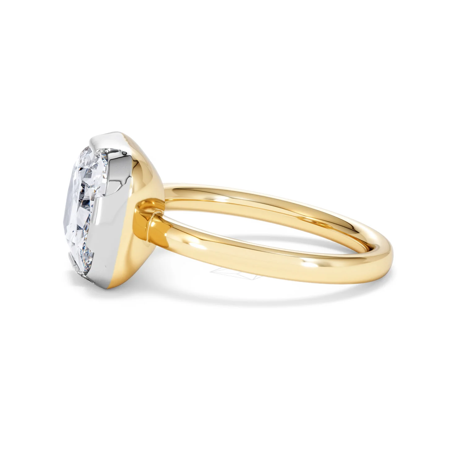 East West 5.00ct Elongated Cushion Cut Lab Diamond Solitaire Engagement Ring in 18K Yellow Gold - Image 69