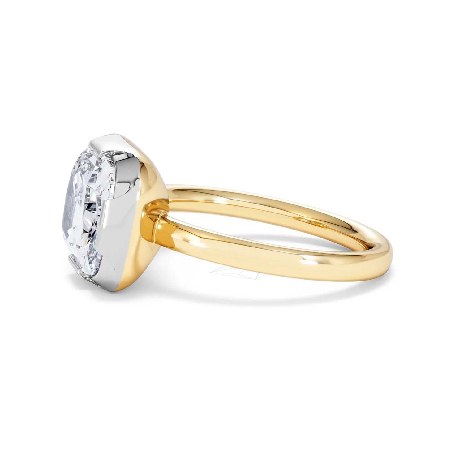 East West 5.00ct Elongated Cushion Cut Lab Diamond Solitaire Engagement Ring in 18K Yellow Gold - Image 70