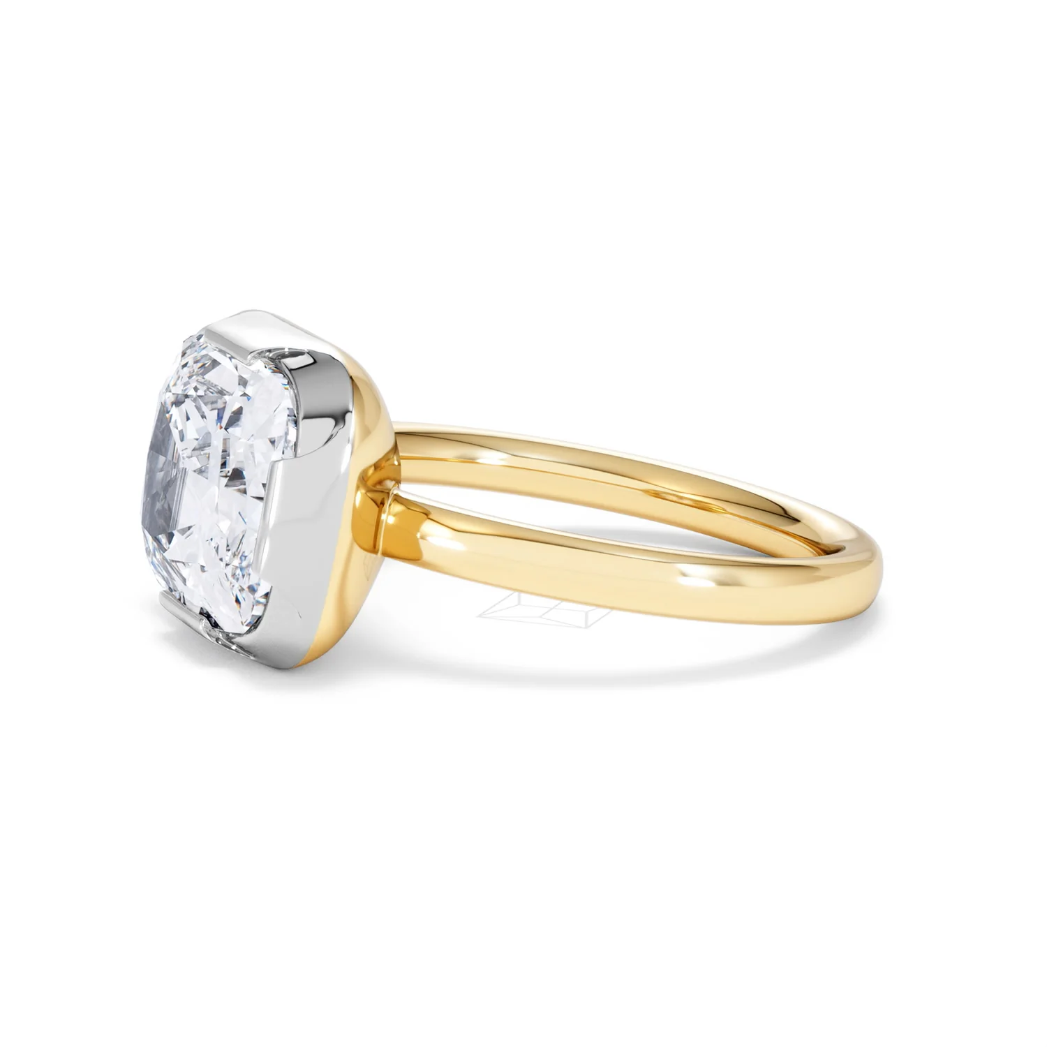East West 5.00ct Elongated Cushion Cut Lab Diamond Solitaire Engagement Ring in 18K Yellow Gold - Image 72