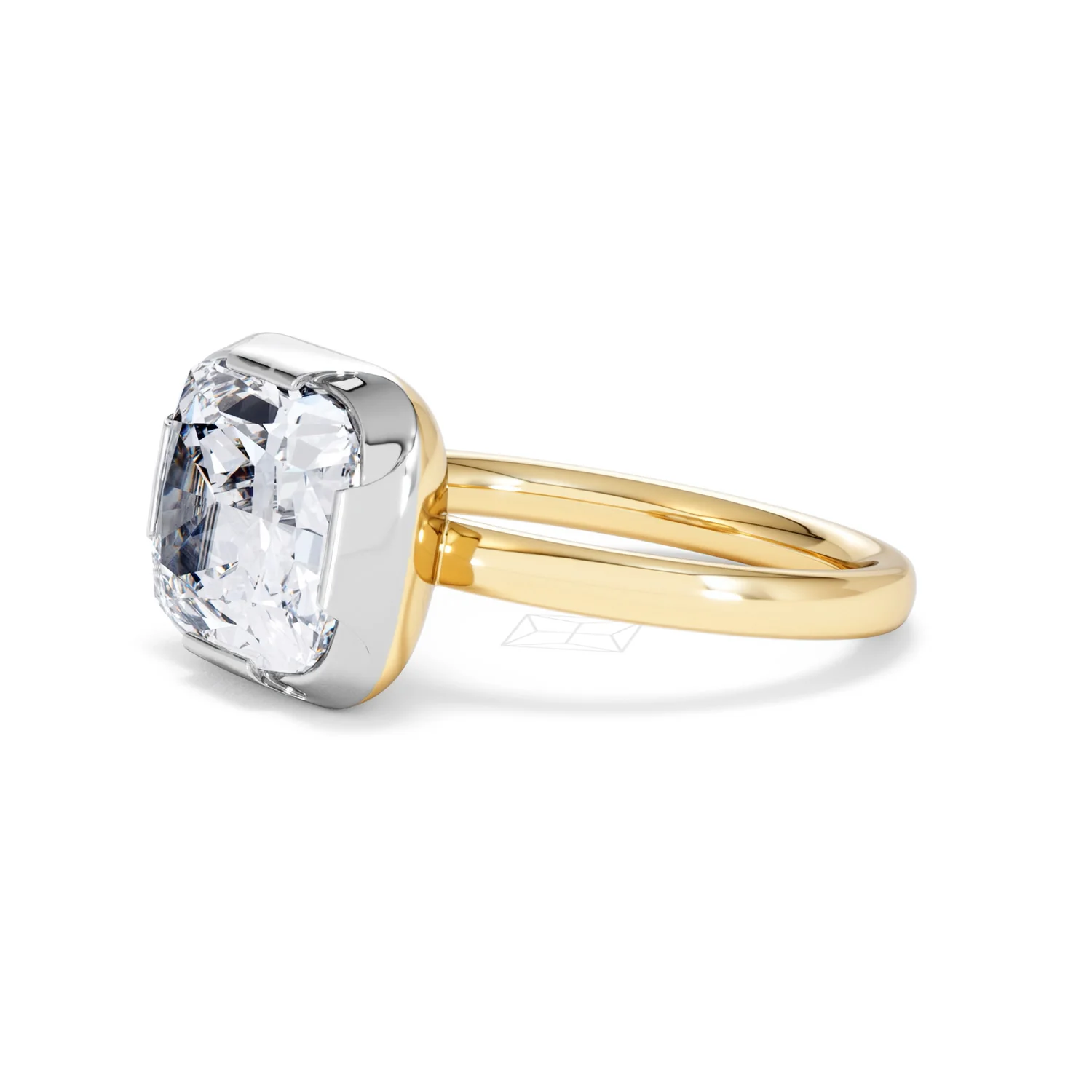 East West 5.00ct Elongated Cushion Cut Lab Diamond Solitaire Engagement Ring in 18K Yellow Gold - Image 74
