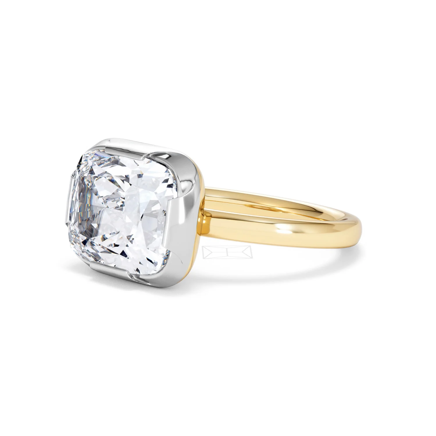 East West 5.00ct Elongated Cushion Cut Lab Diamond Solitaire Engagement Ring in 18K Yellow Gold - Image 77