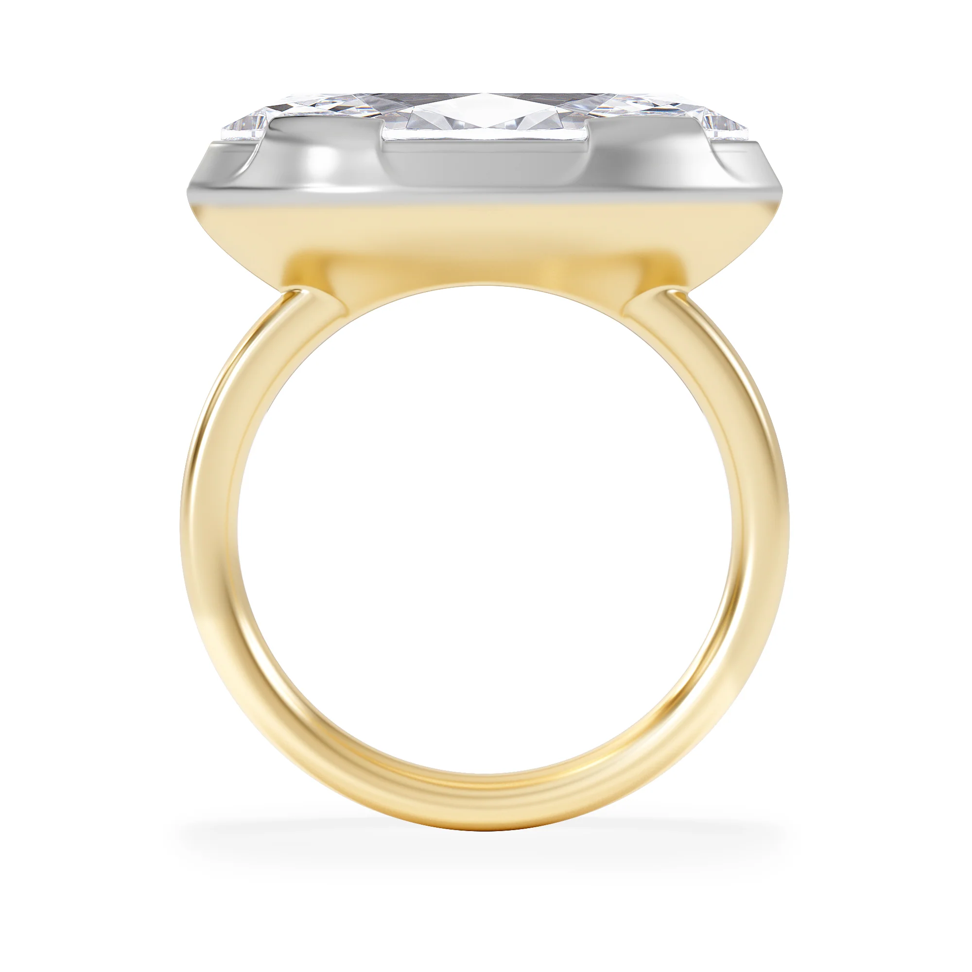 East West 5.00ct Marquise Cut Lab Diamond Solitaire Engagement Ring in 18K Yellow Gold - Image 3