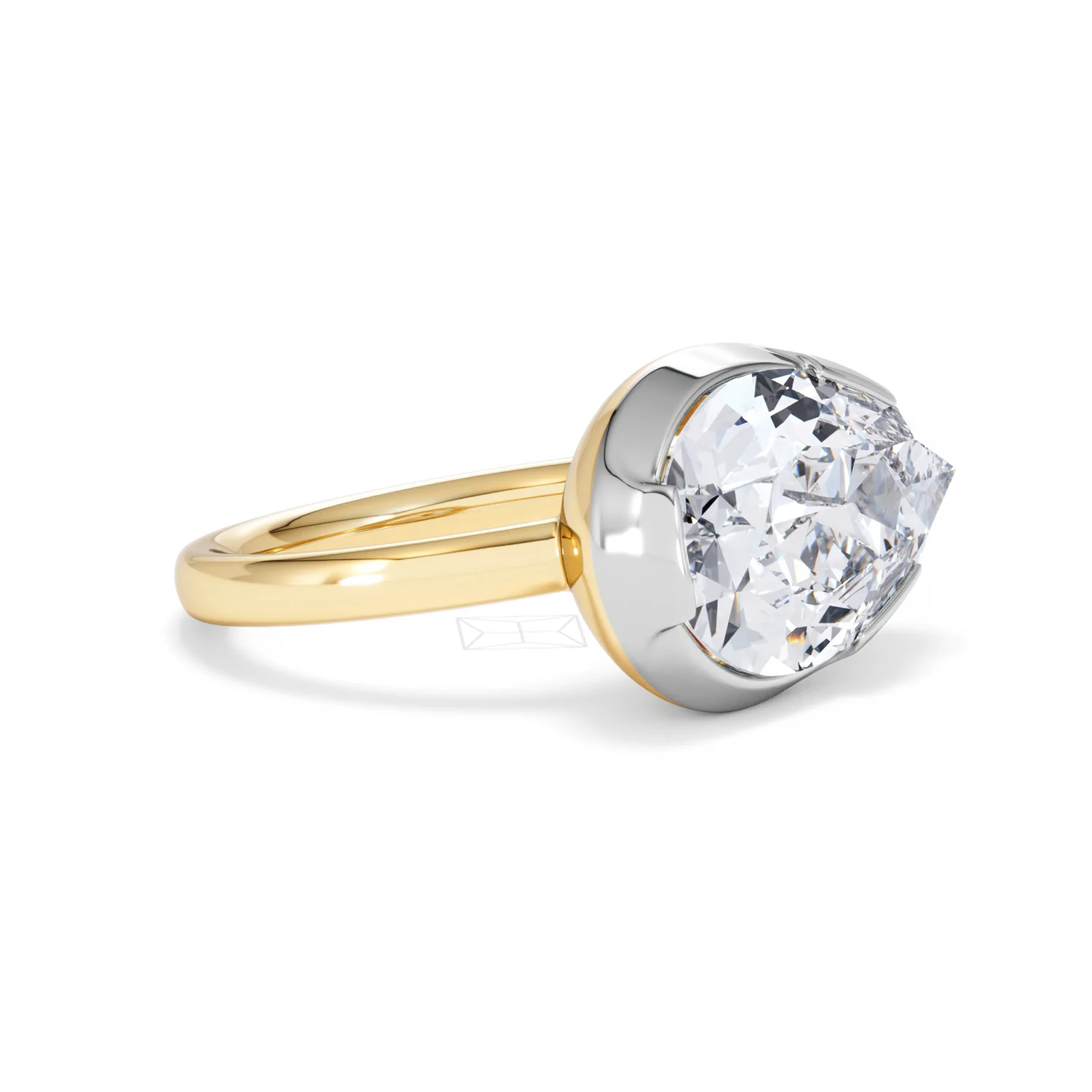 East West 5.00ct Pear Cut Lab Diamond Solitaire Engagement Ring in 18K Yellow Gold - Image 18
