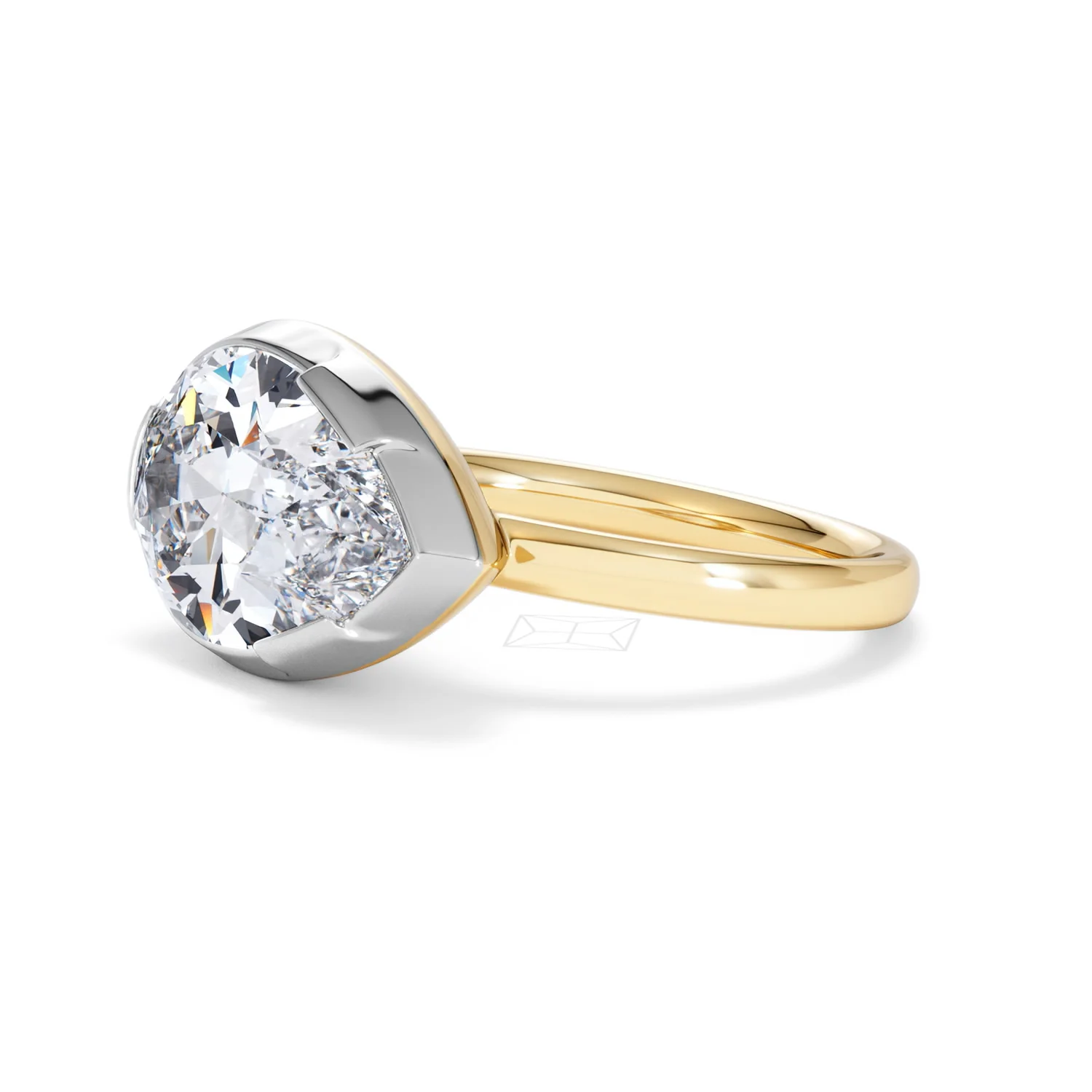 East West 5.00ct Pear Cut Lab Diamond Solitaire Engagement Ring in 18K Yellow Gold - Image 75