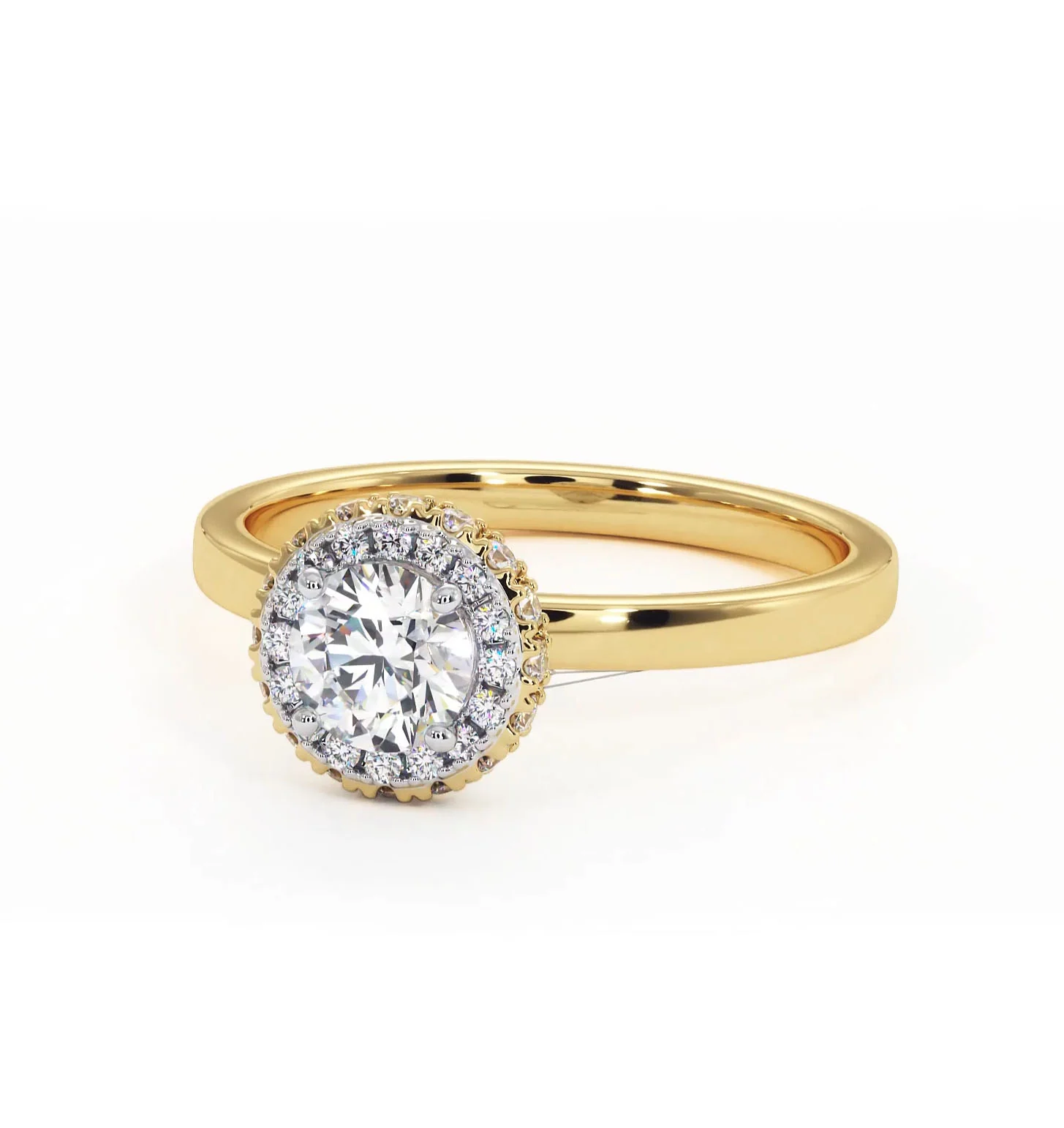 Eleanor Diamond Halo Engagement Ring in 18K Gold 0.65ct G/SI2 - Image 10