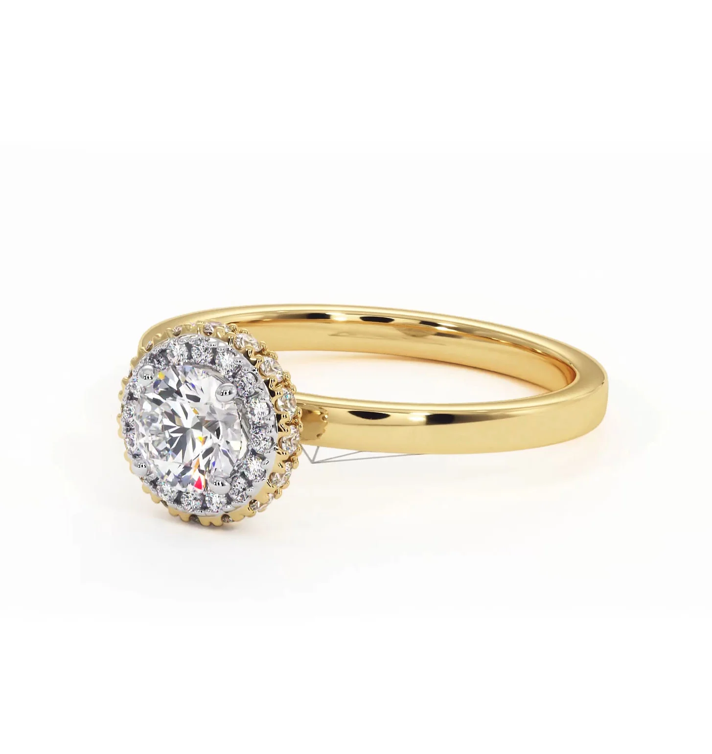 Eleanor Diamond Halo Engagement Ring in 18K Gold 0.65ct G/SI2 - Image 13
