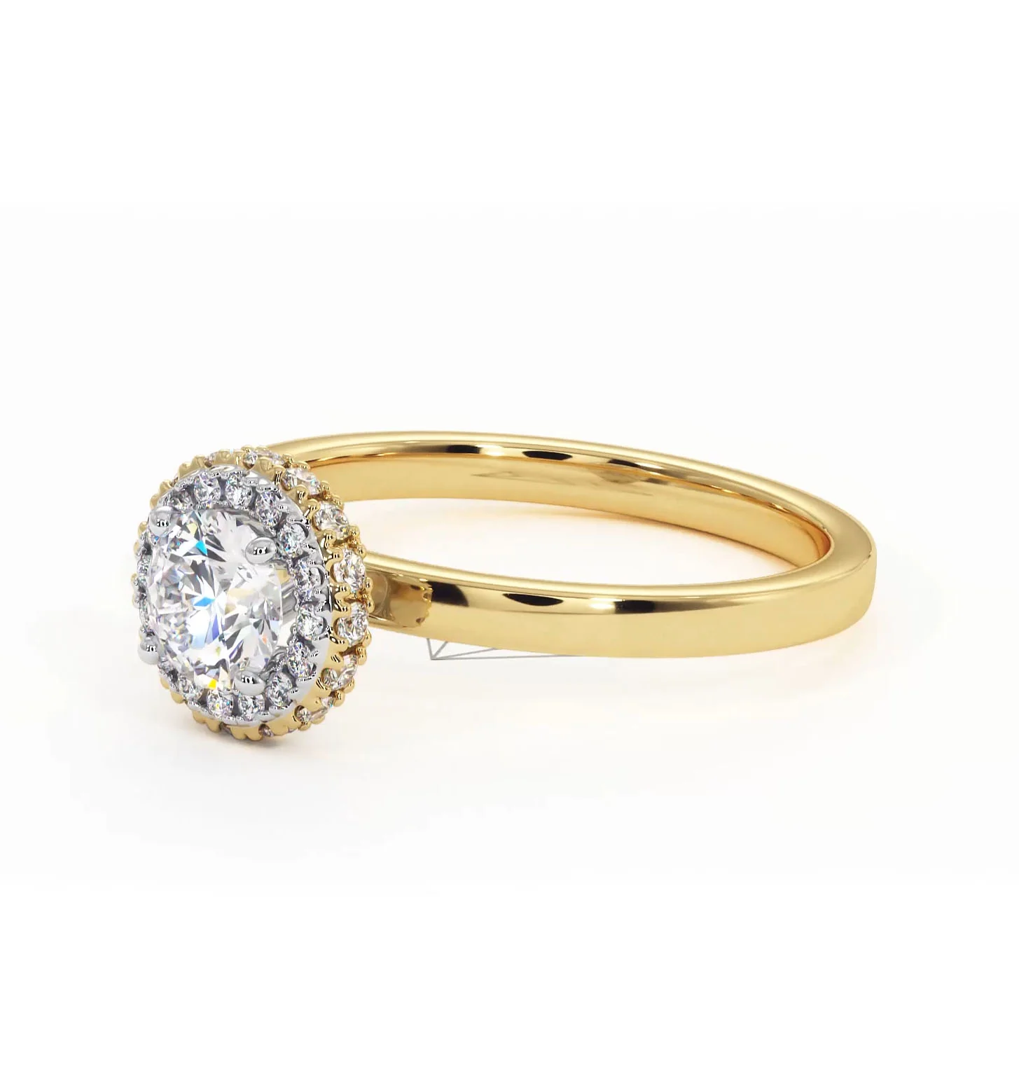 Eleanor Diamond Halo Engagement Ring in 18K Gold 0.65ct G/SI2 - Image 15