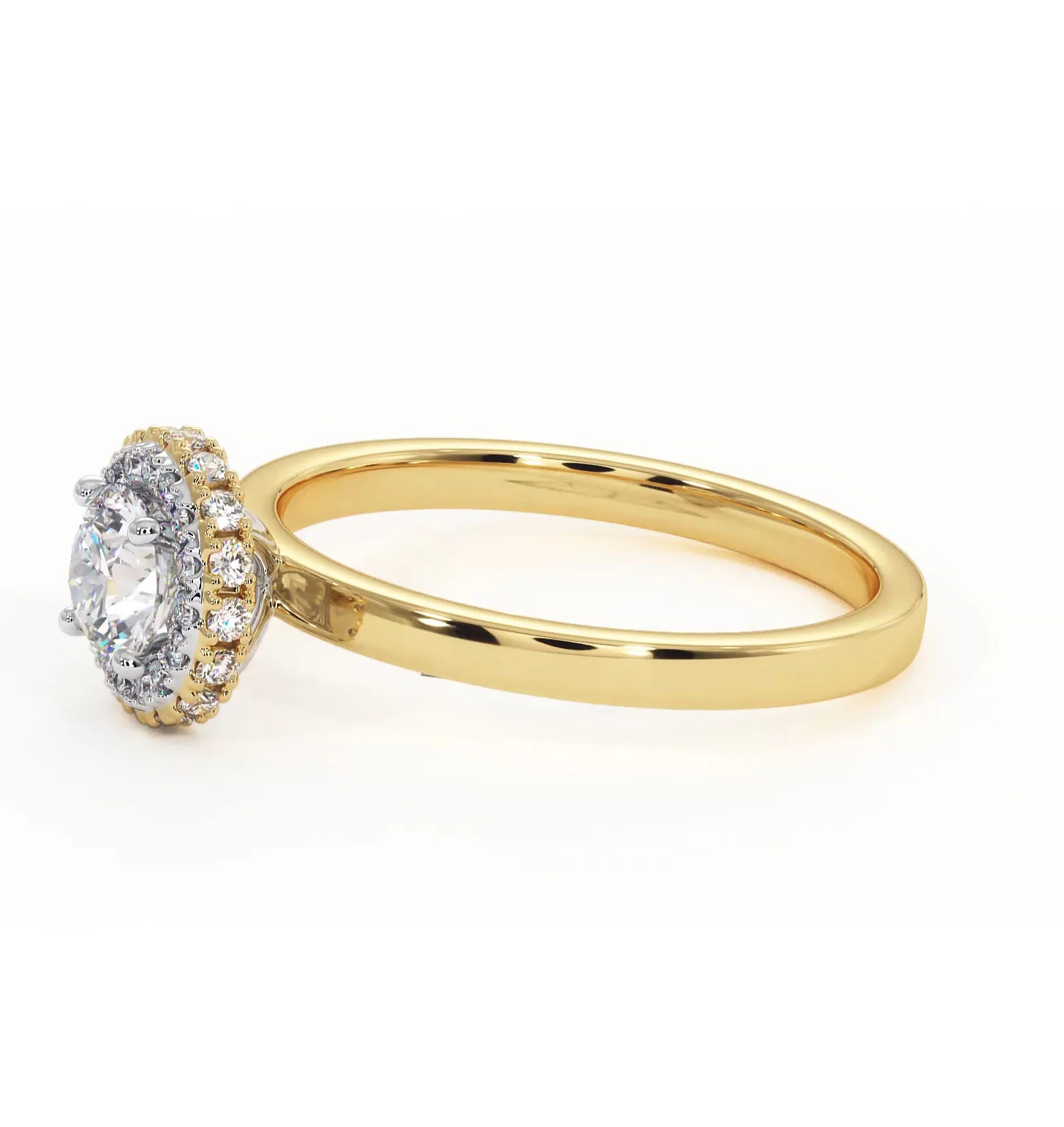 Eleanor Diamond Halo Engagement Ring in 18K Gold 0.65ct G/SI2 - Image 20