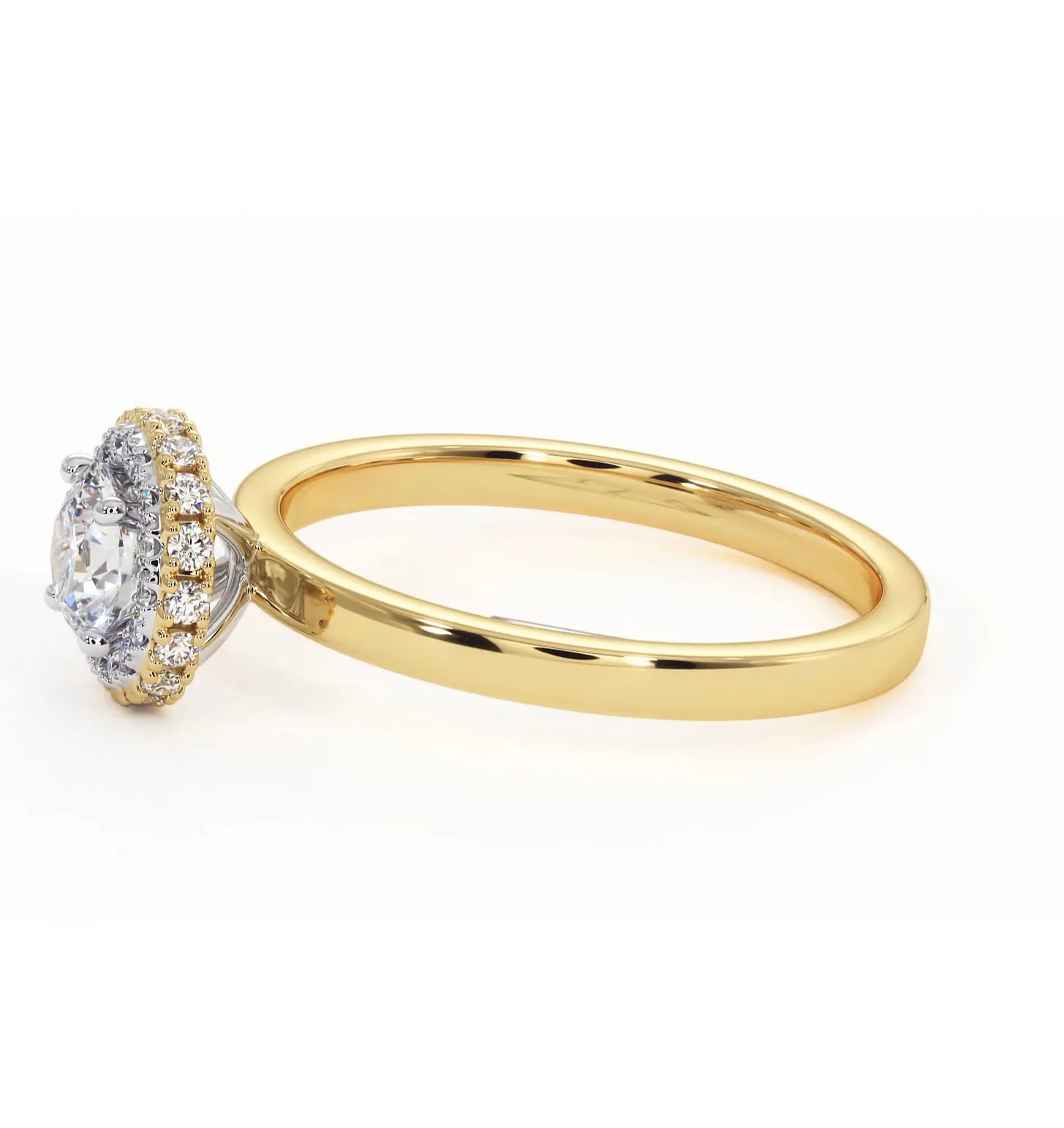 Eleanor Diamond Halo Engagement Ring in 18K Gold 0.65ct G/SI2 - Image 22